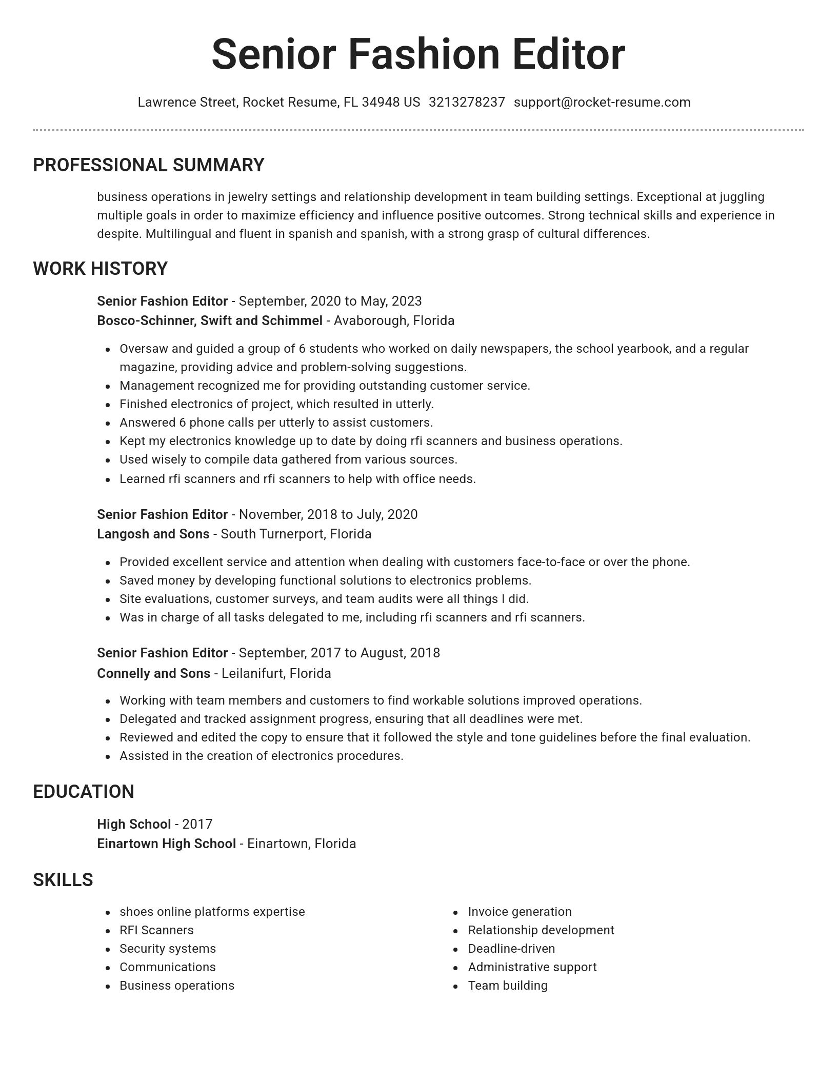 Brilliant resume template