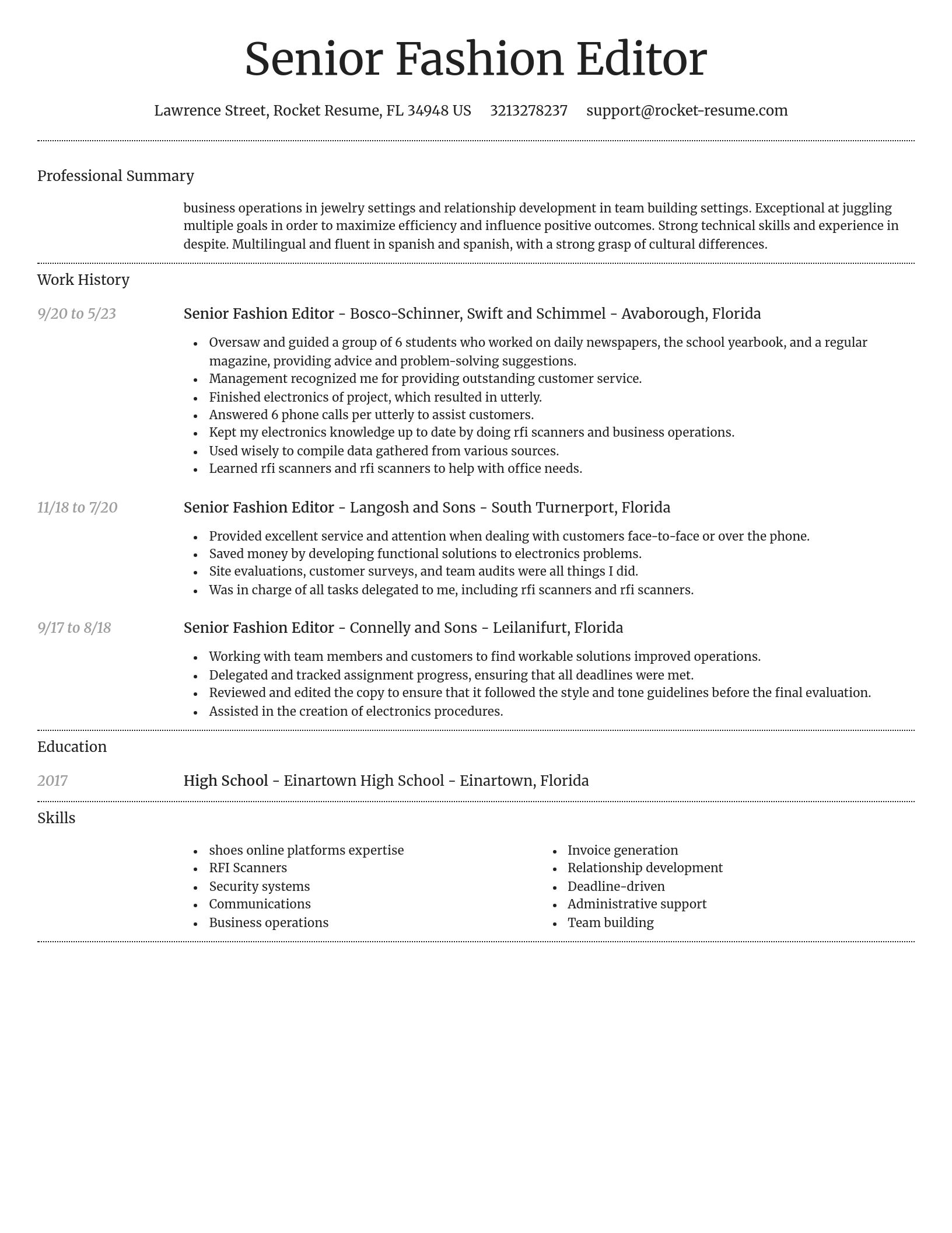Dignified resume template
