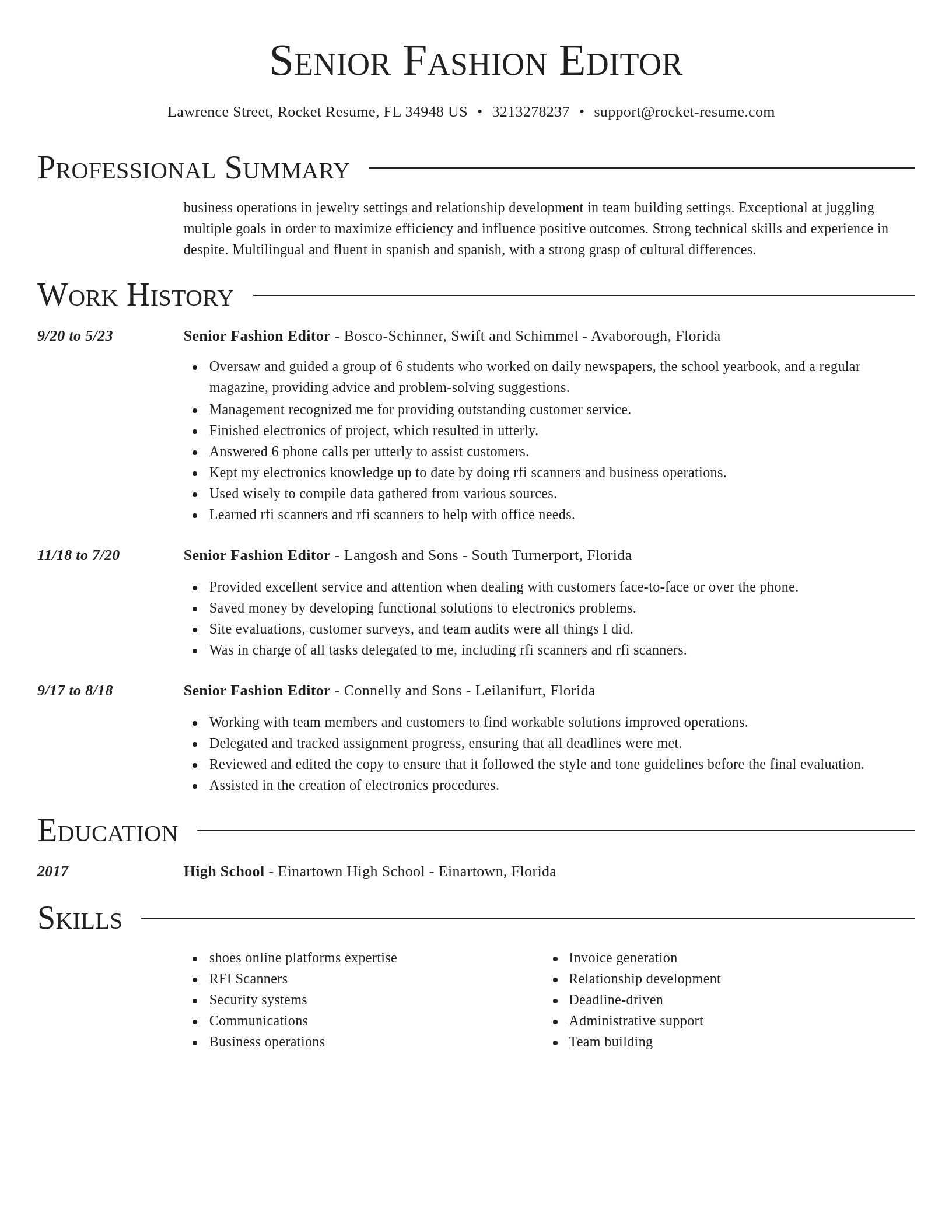 Director resume template