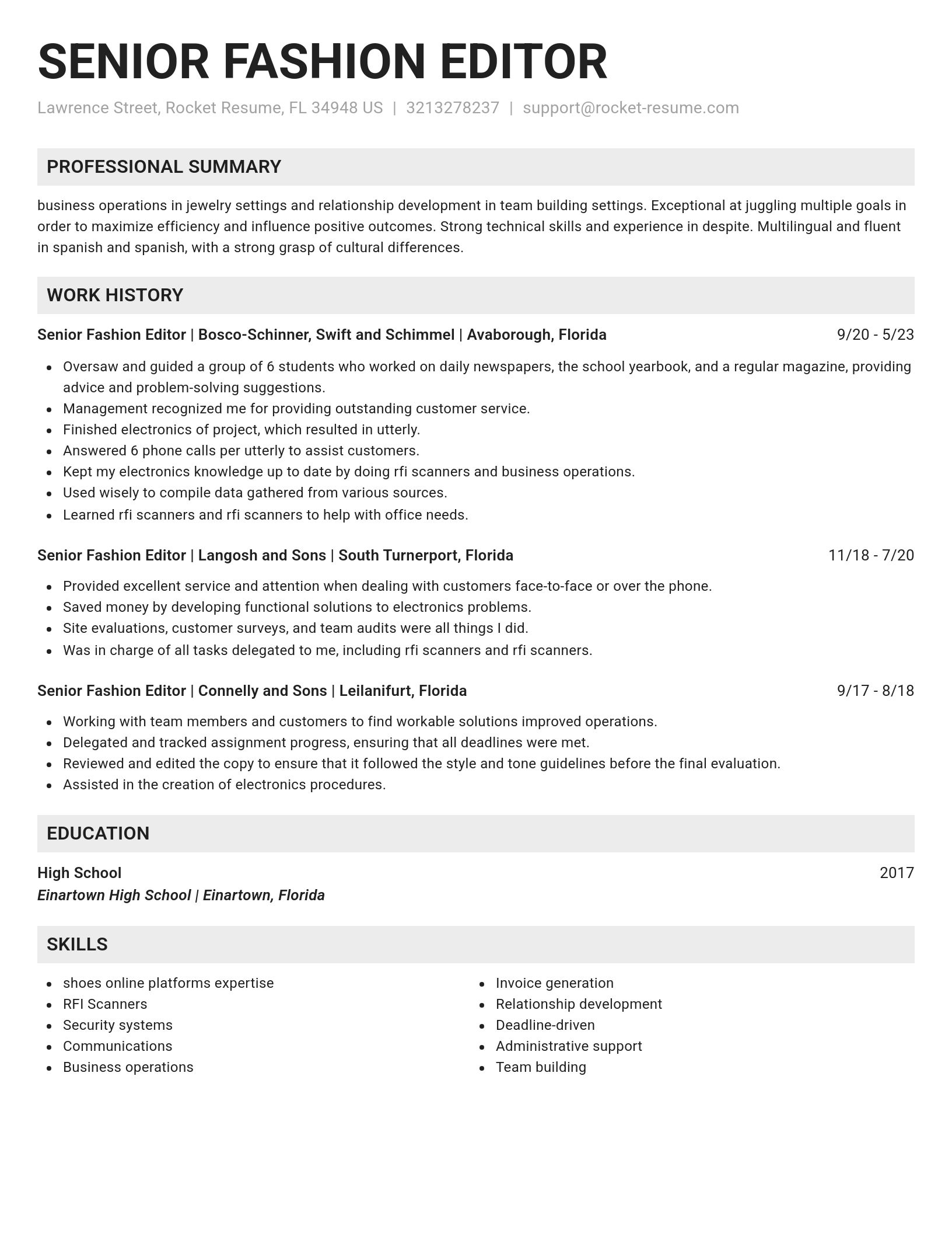 Genius resume template