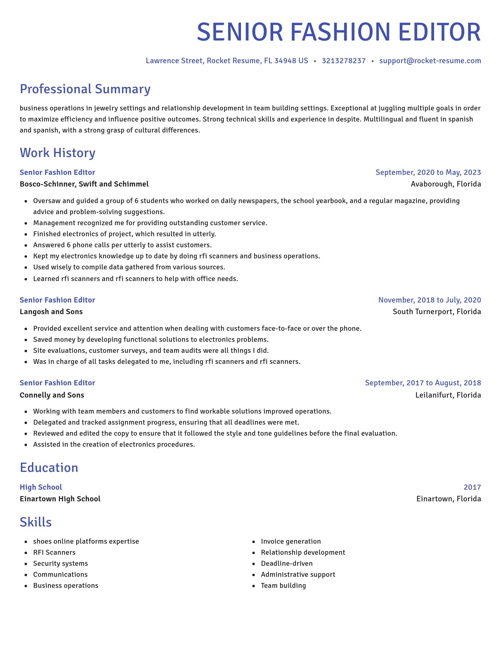 Novel resume template