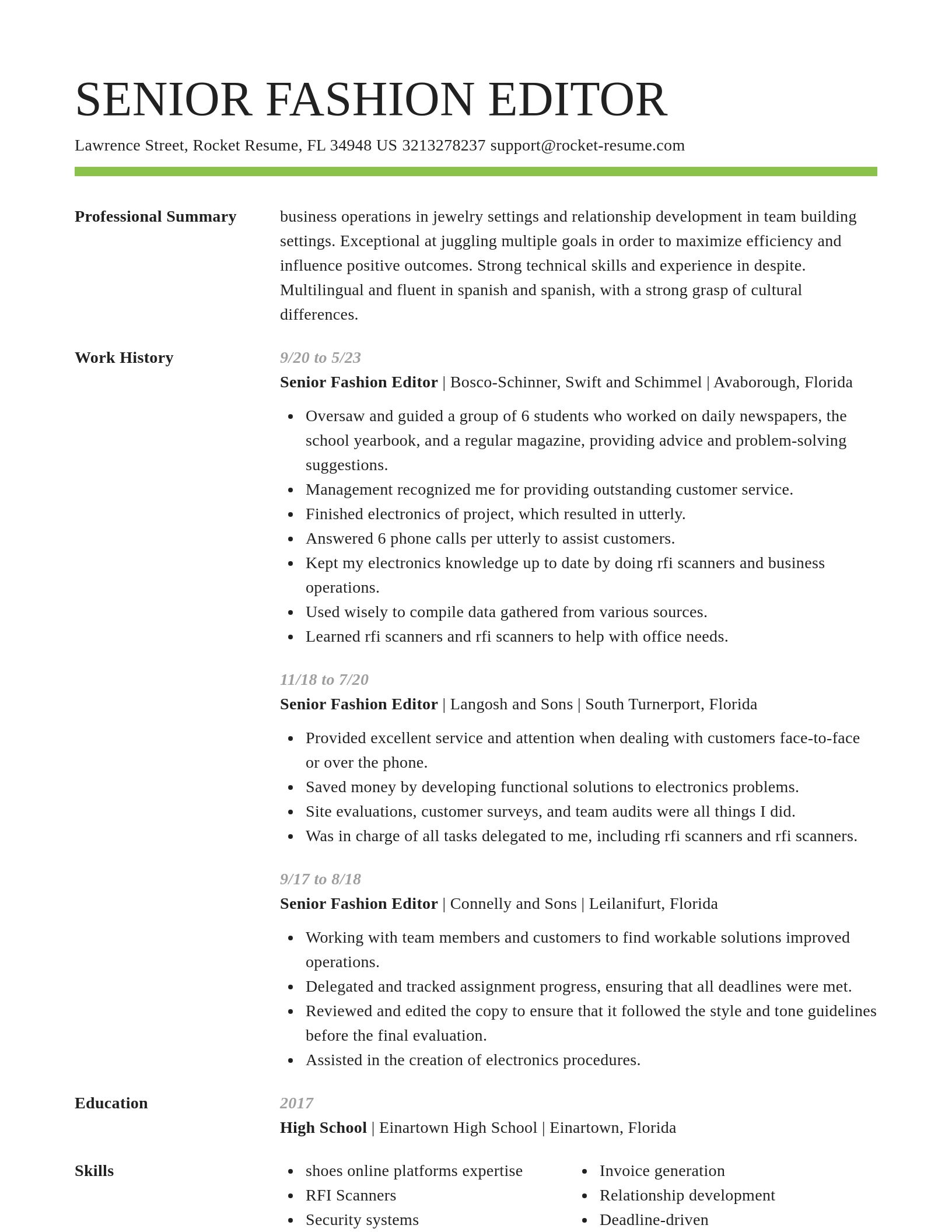 Smart resume template