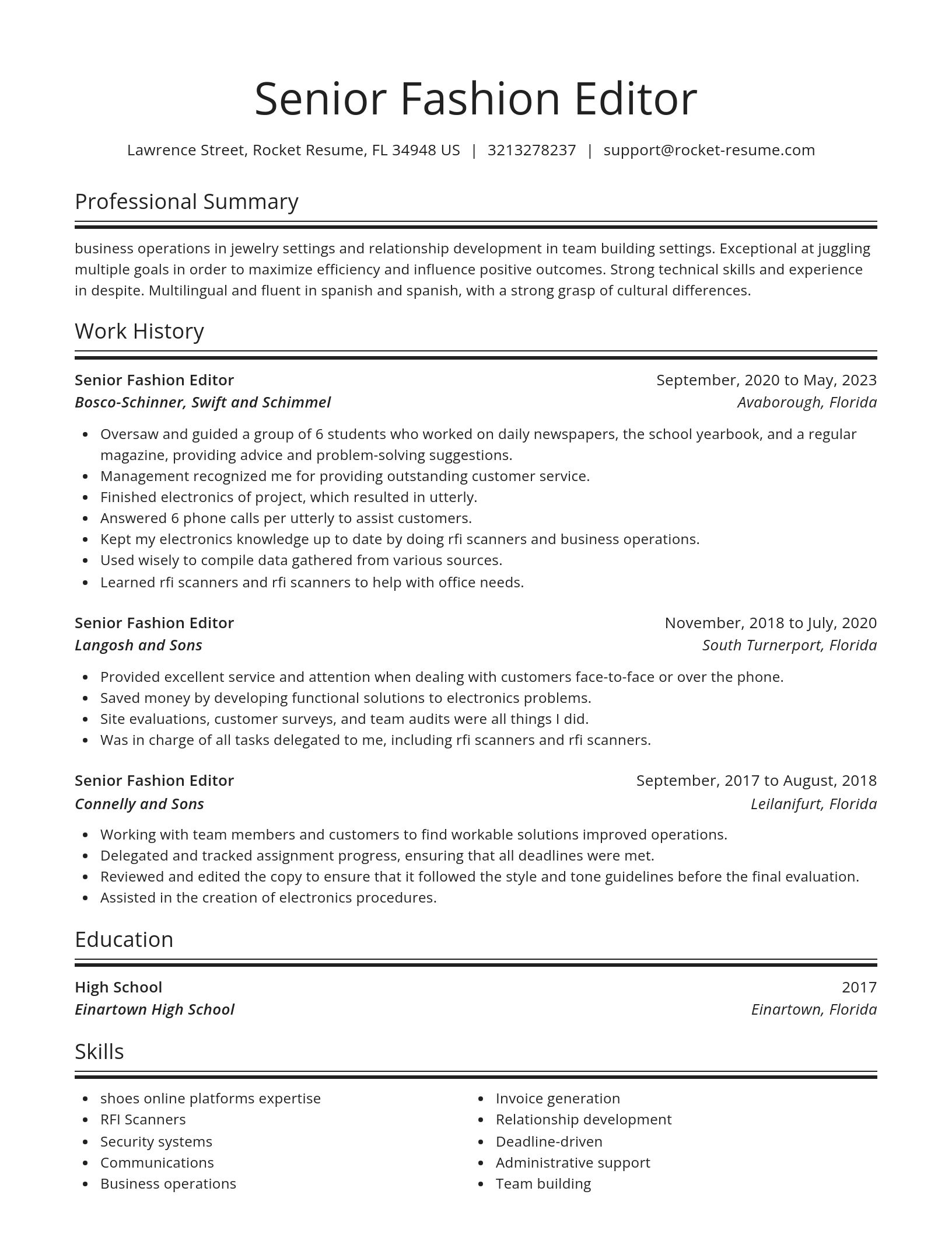 Spotlight resume template