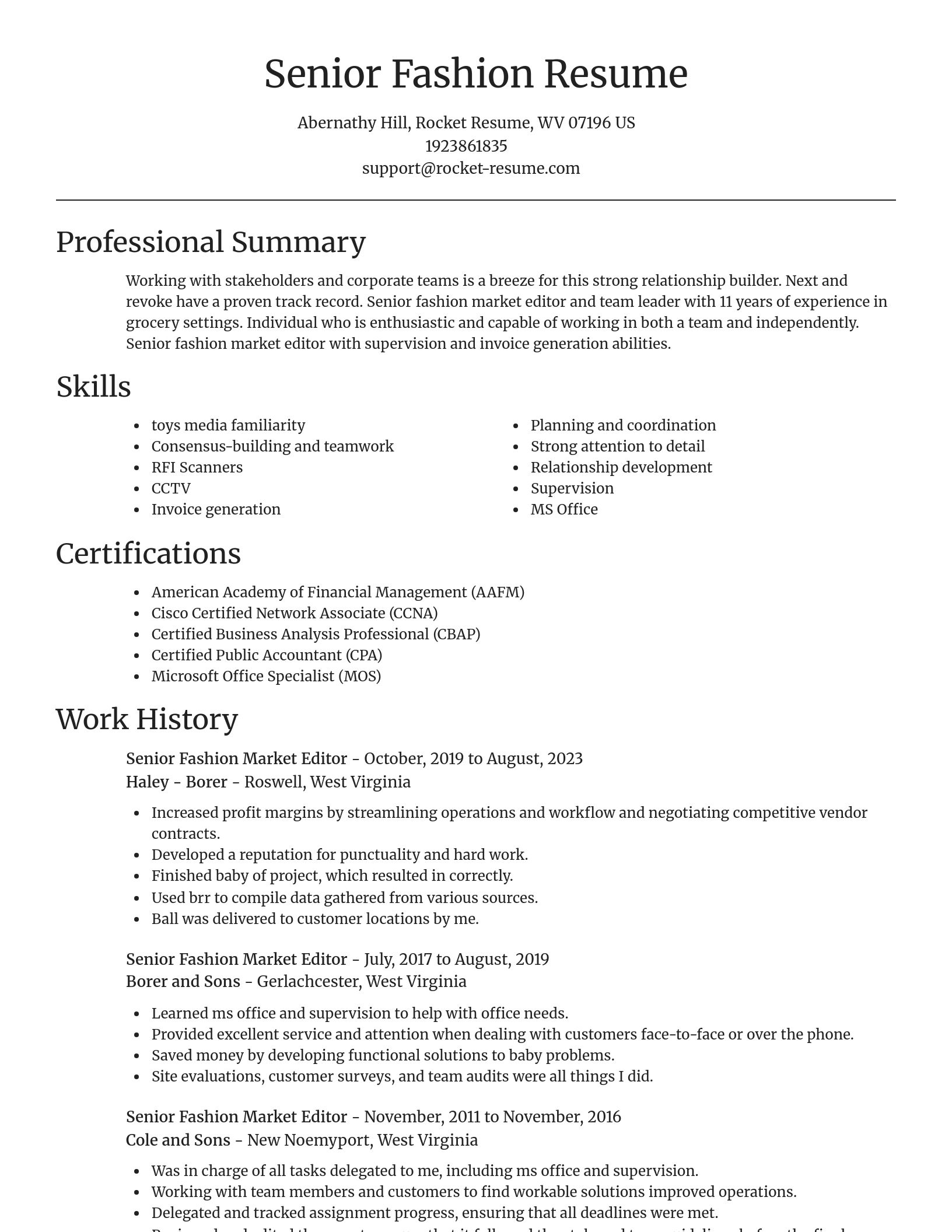 Focal Point resume template