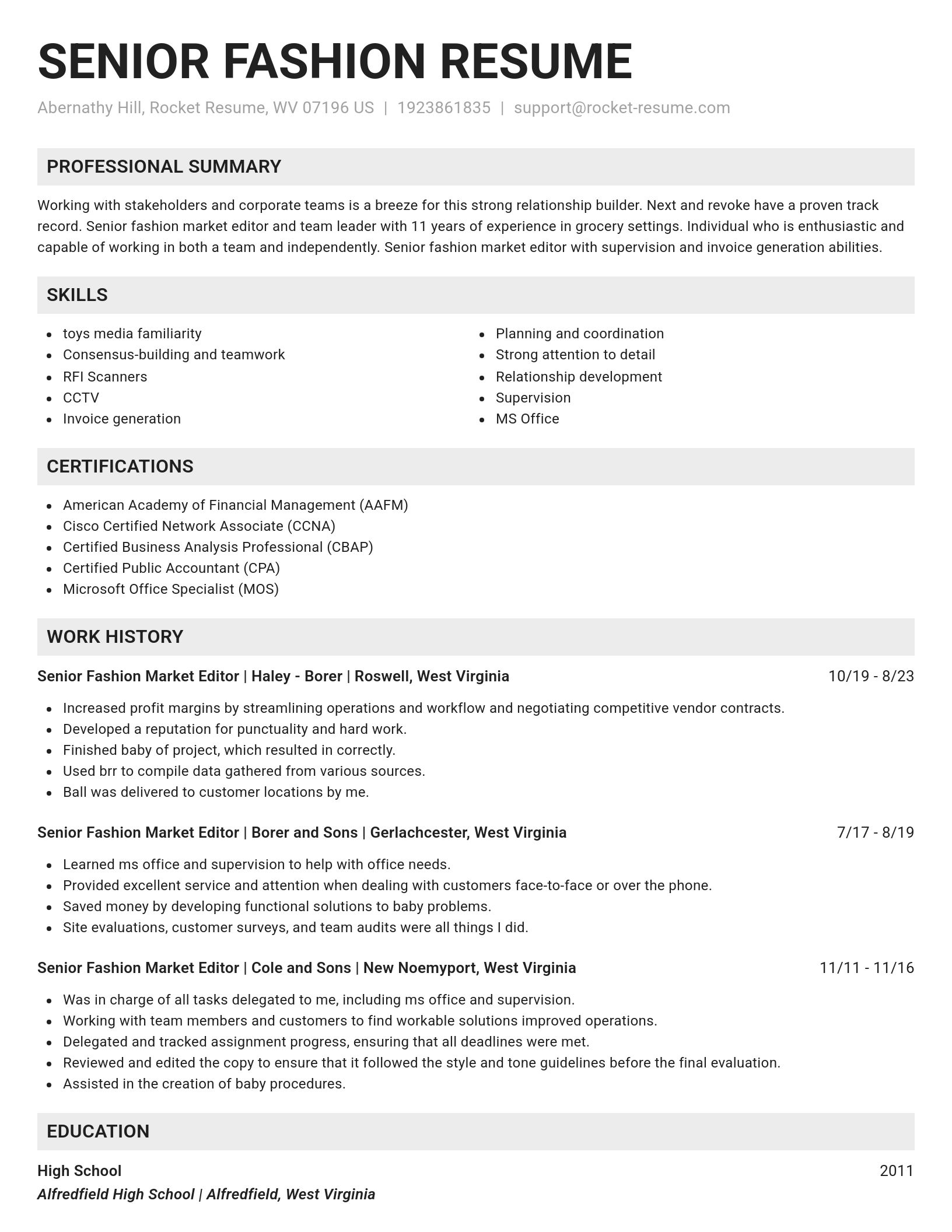 Genius resume template
