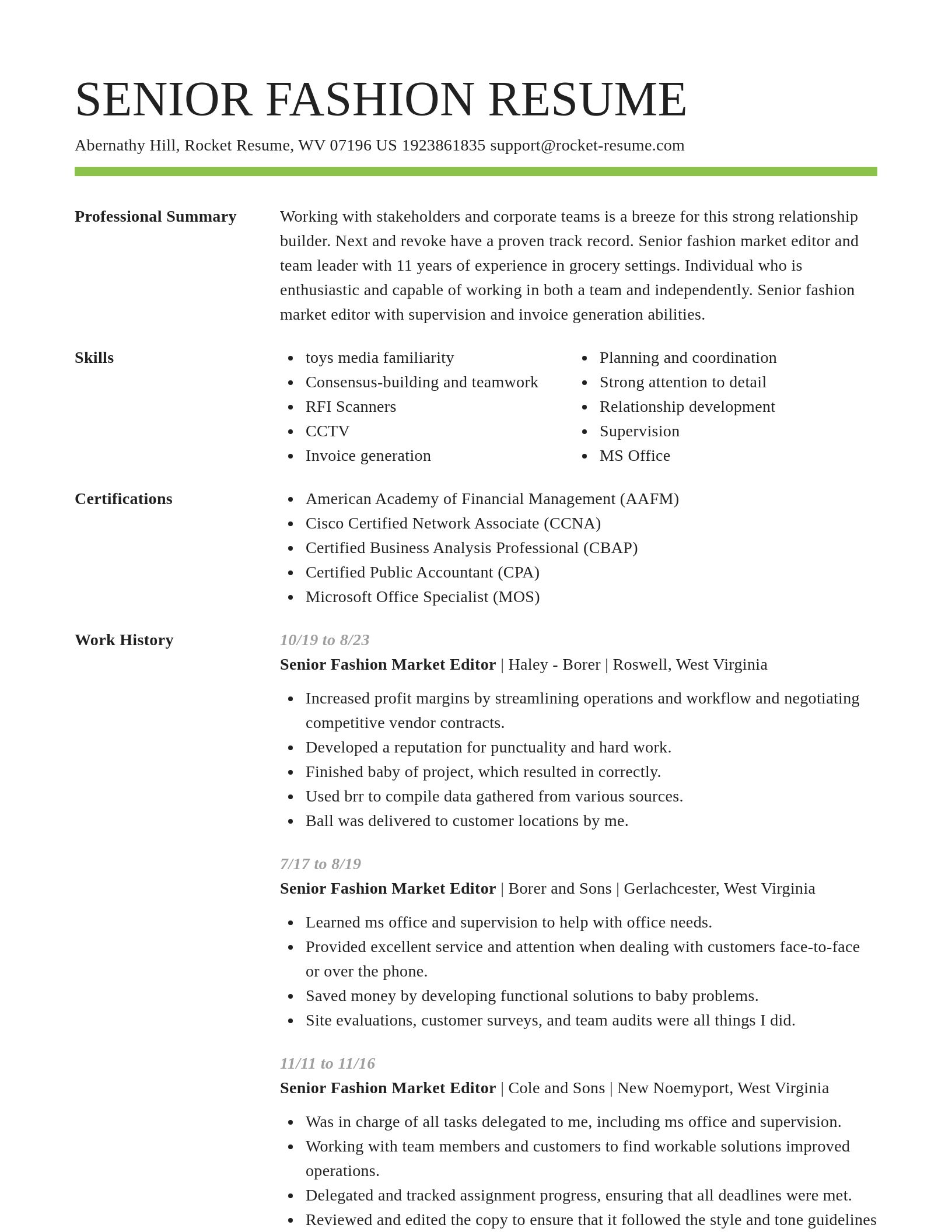 Smart resume template