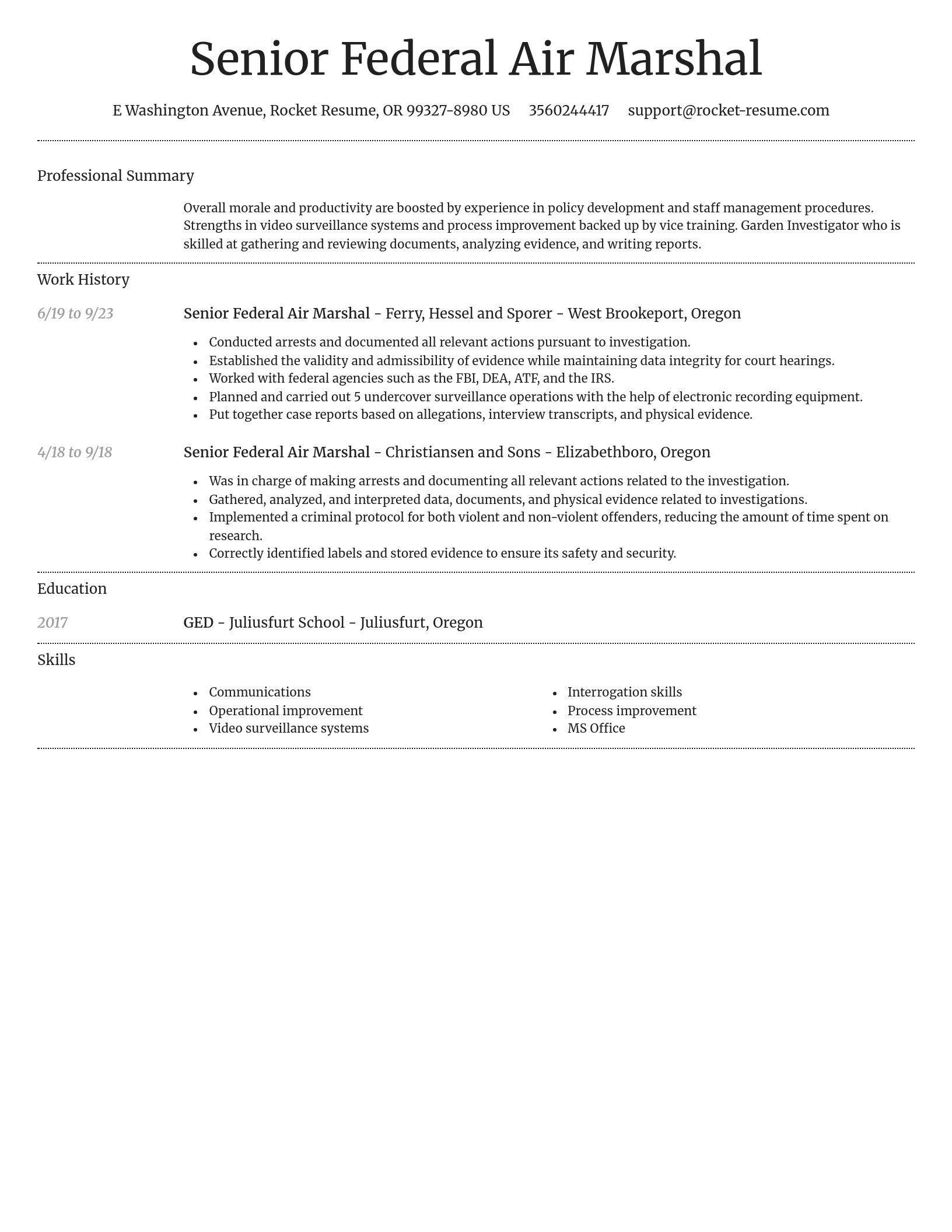 Dignified resume template