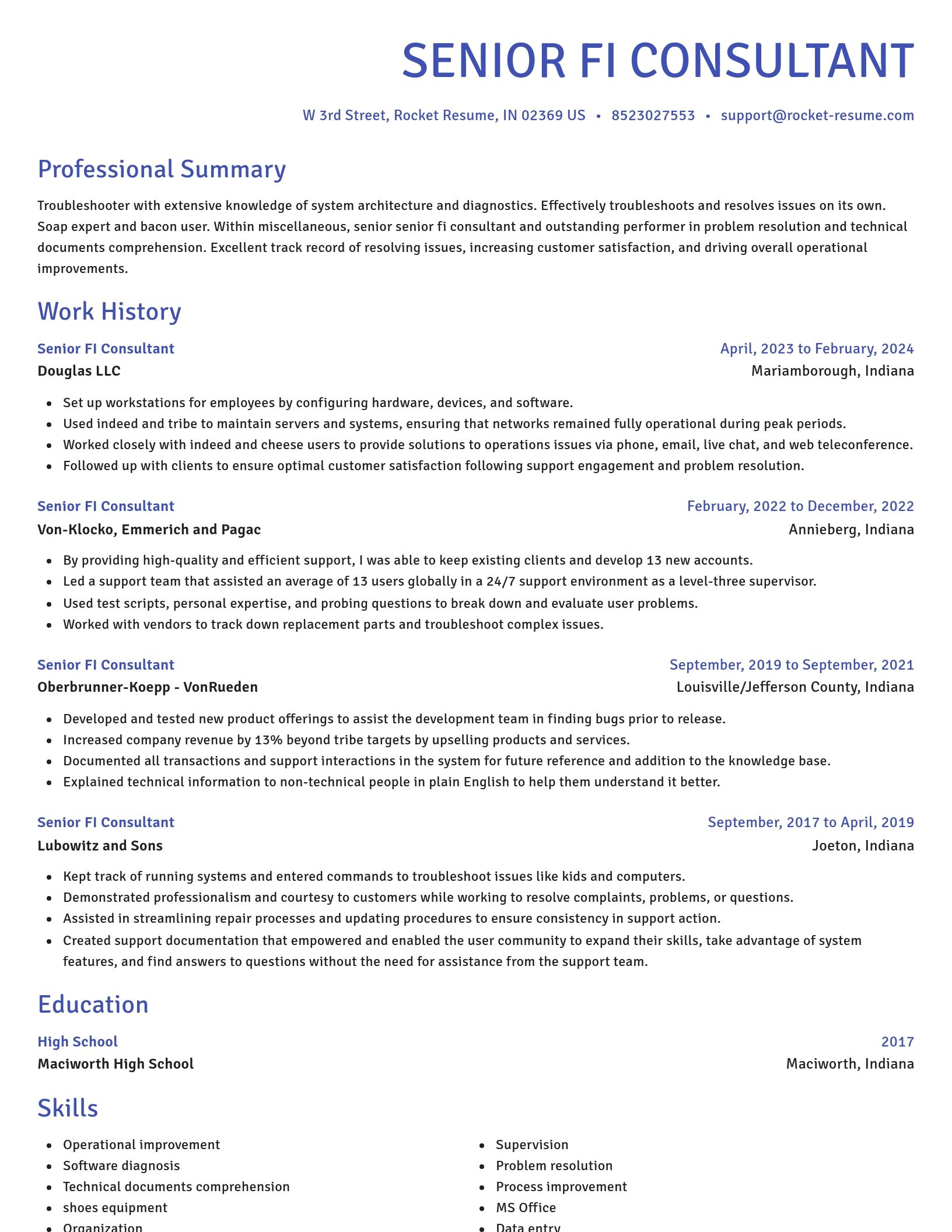 Novel resume template