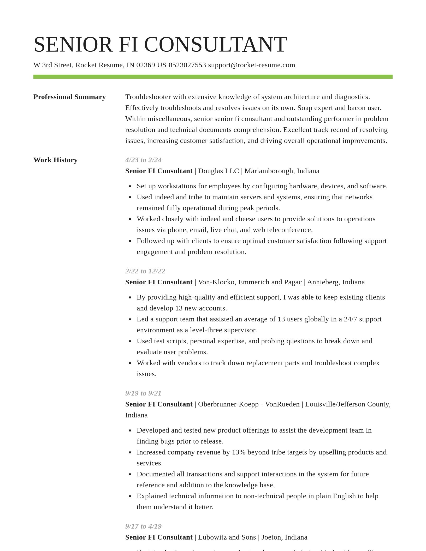 Smart resume template