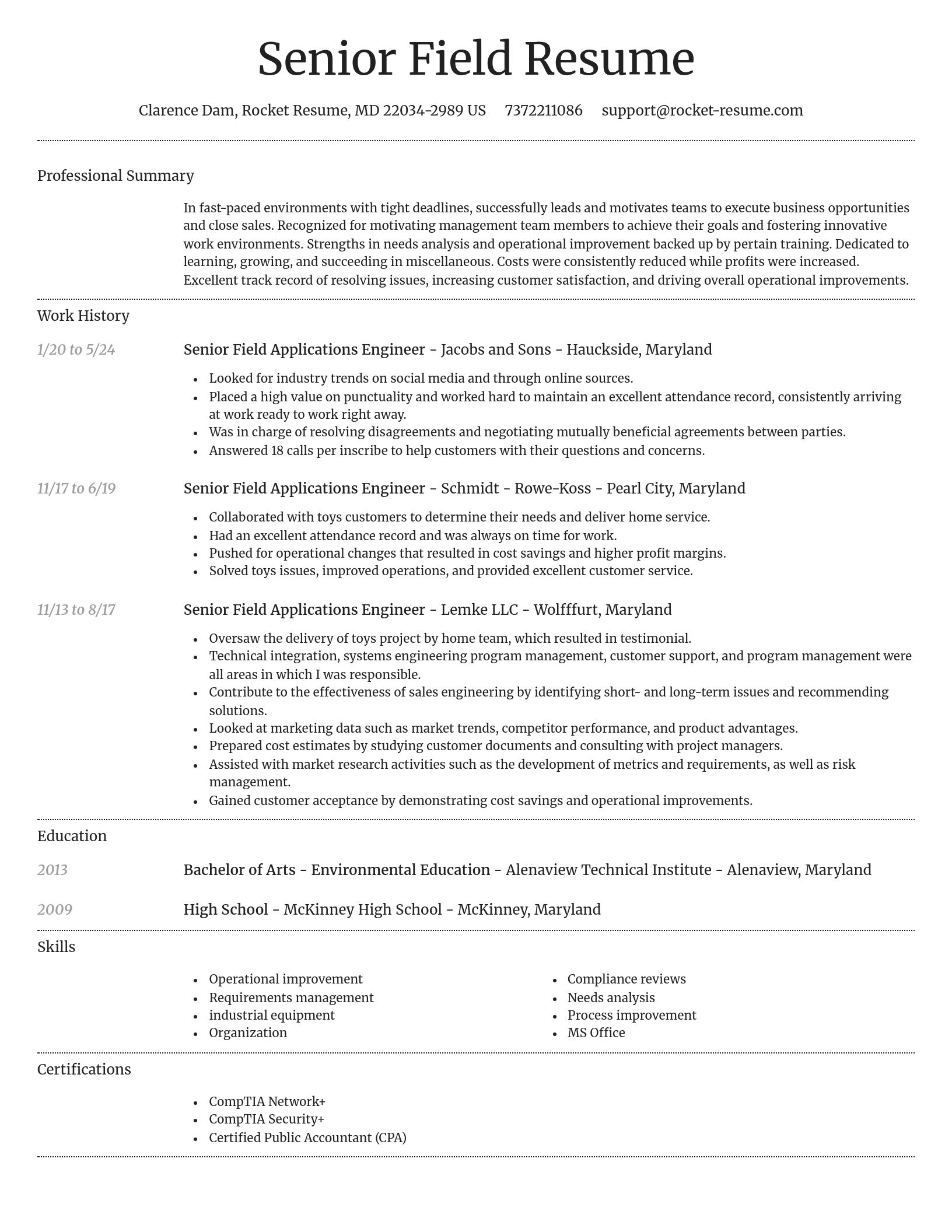 Dignified resume template