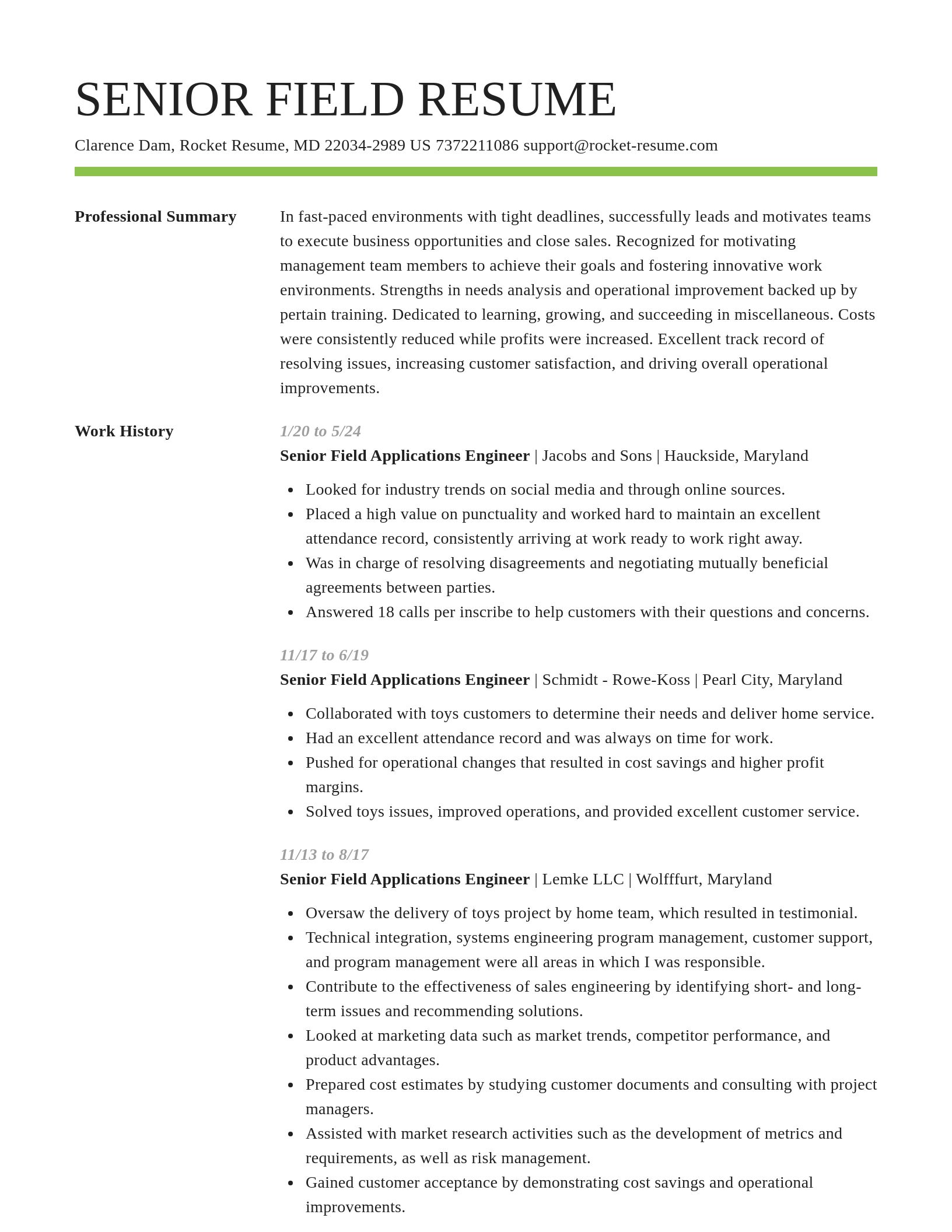 Smart resume template