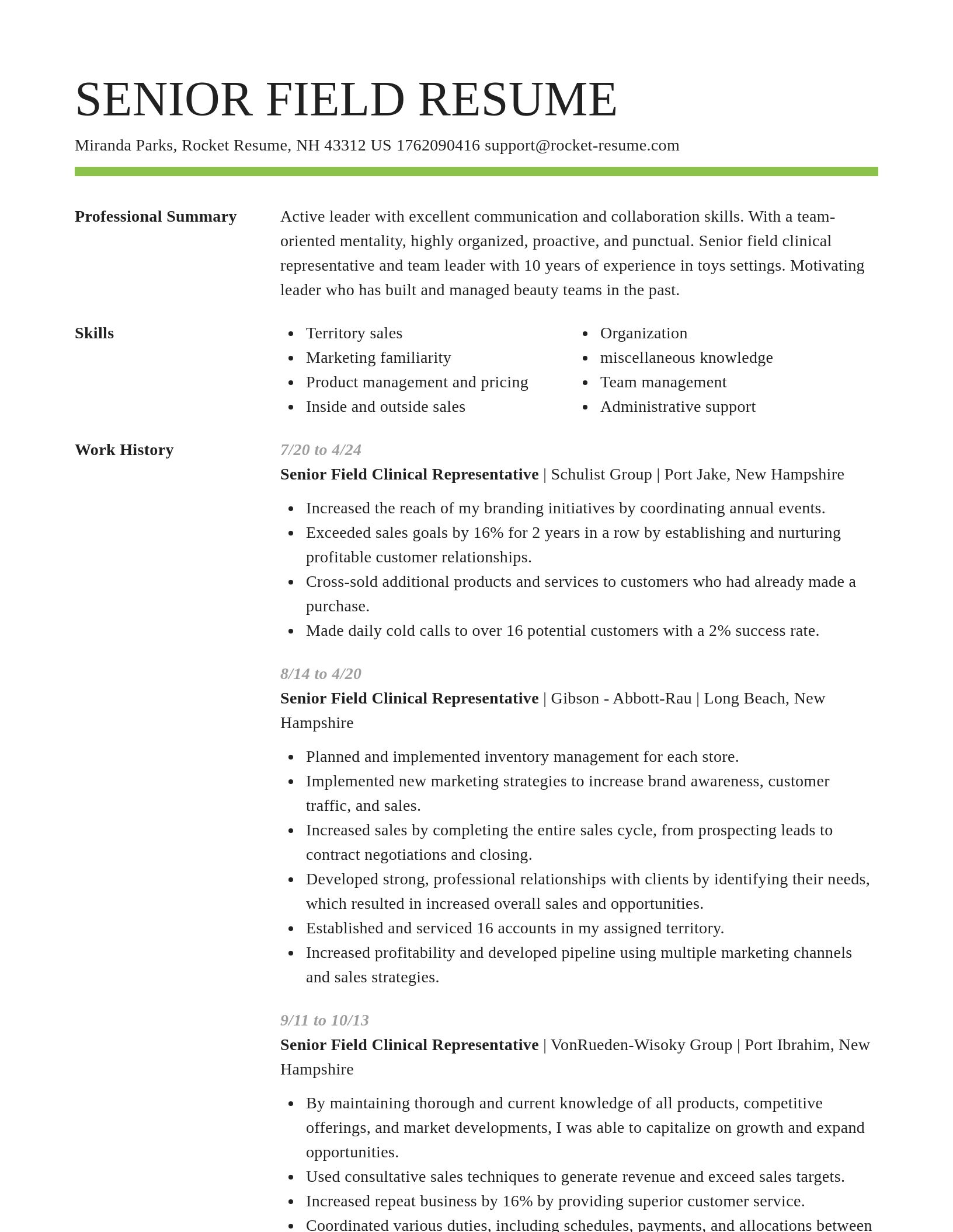 Smart resume template