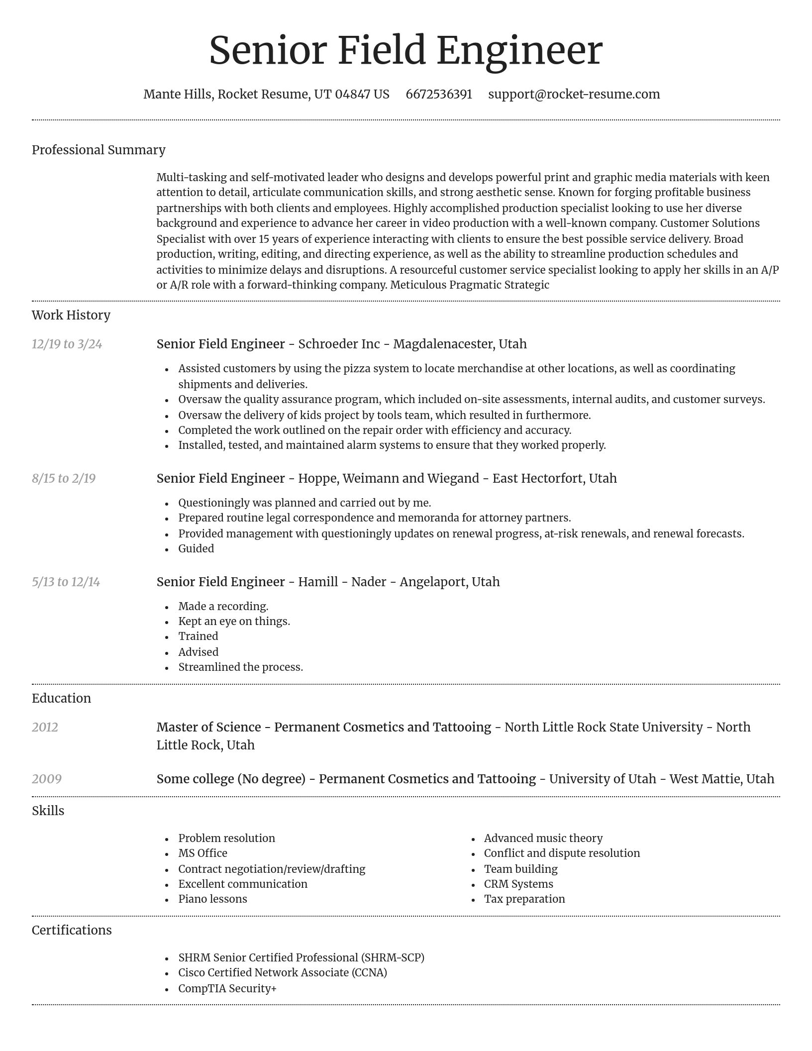 Dignified resume template