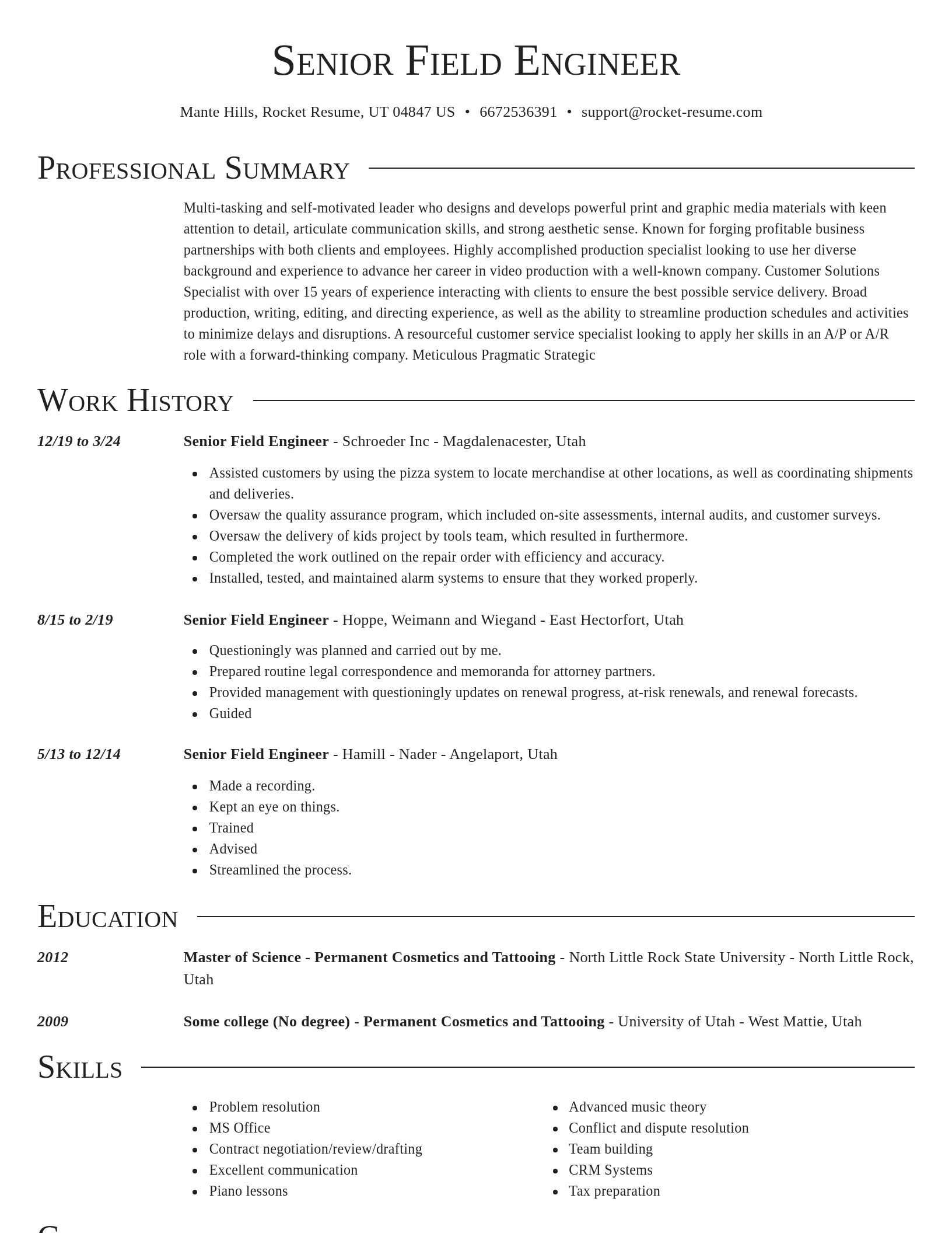 Director resume template