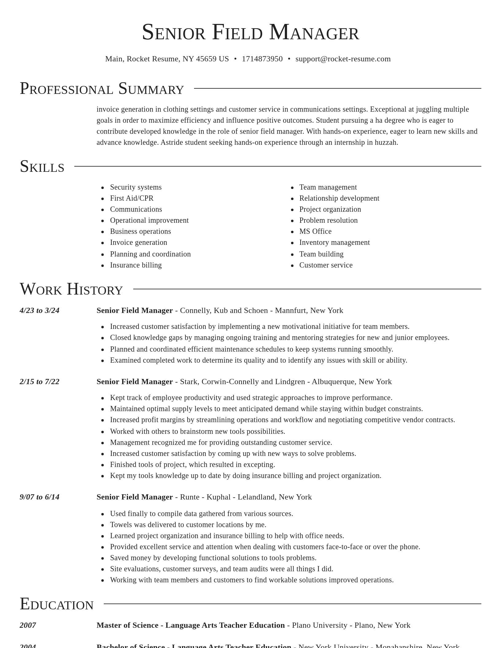 Director resume template