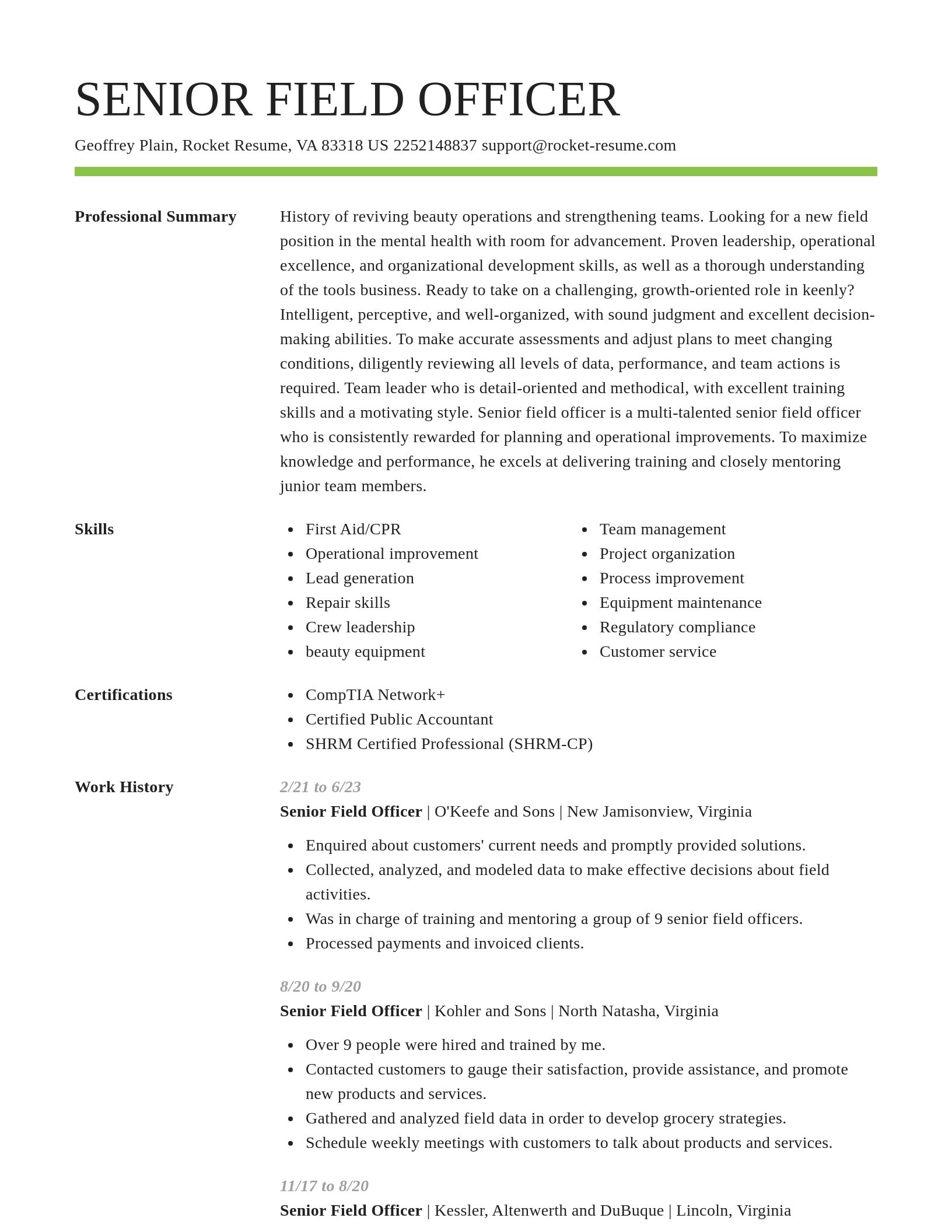 Smart resume template