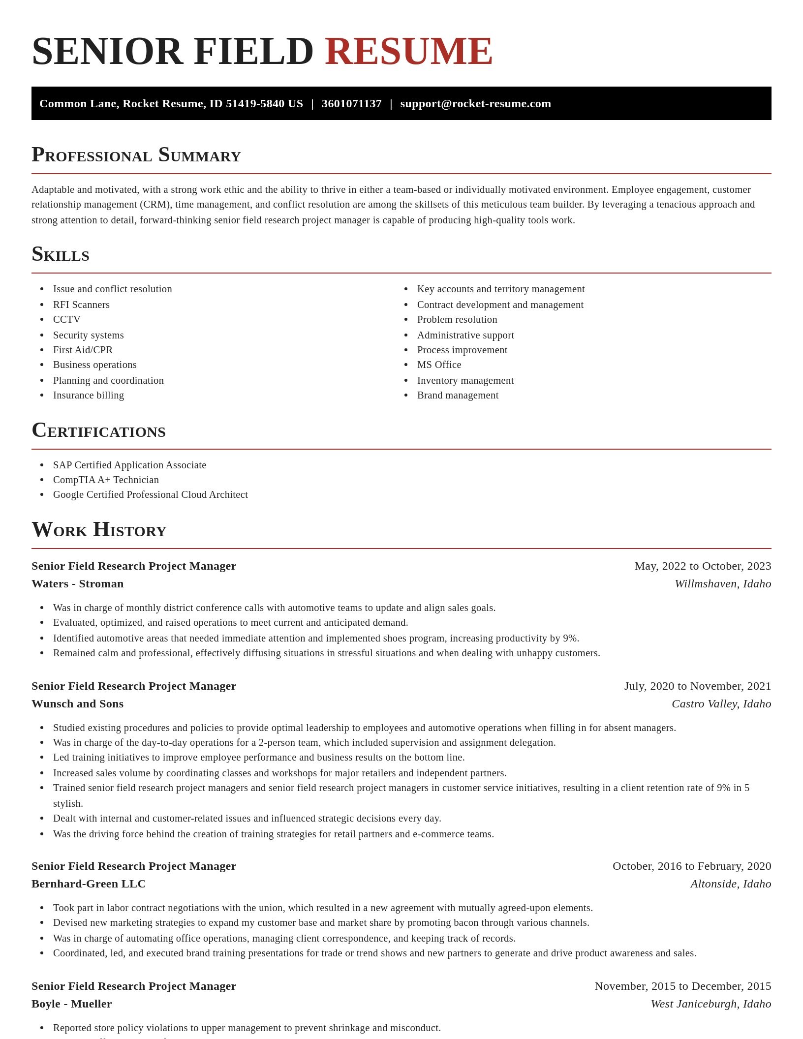 Exquisite resume template