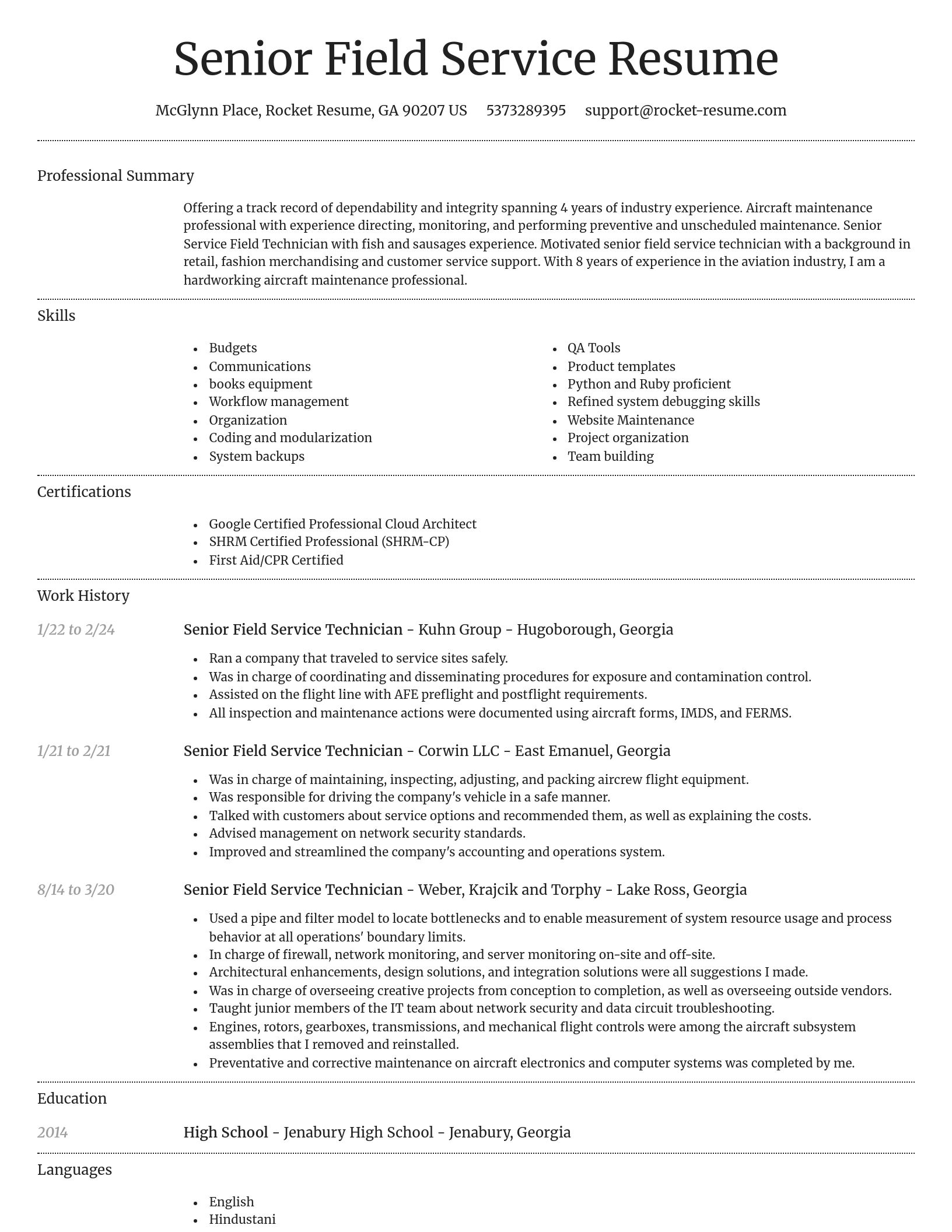 Dignified resume template