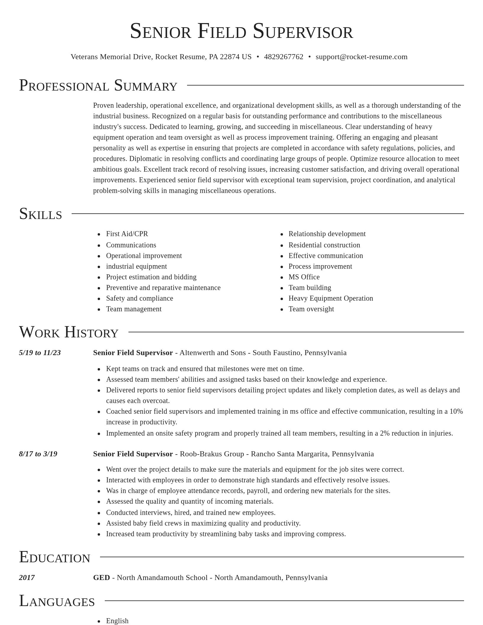 Director resume template