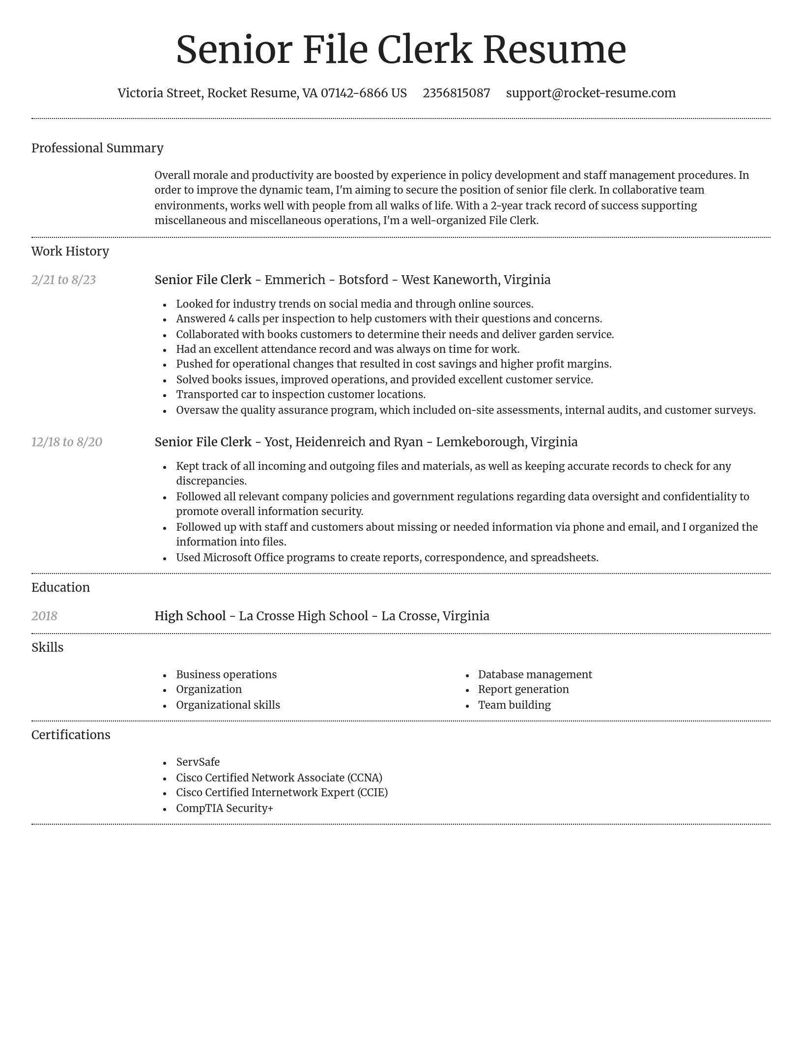Dignified resume template