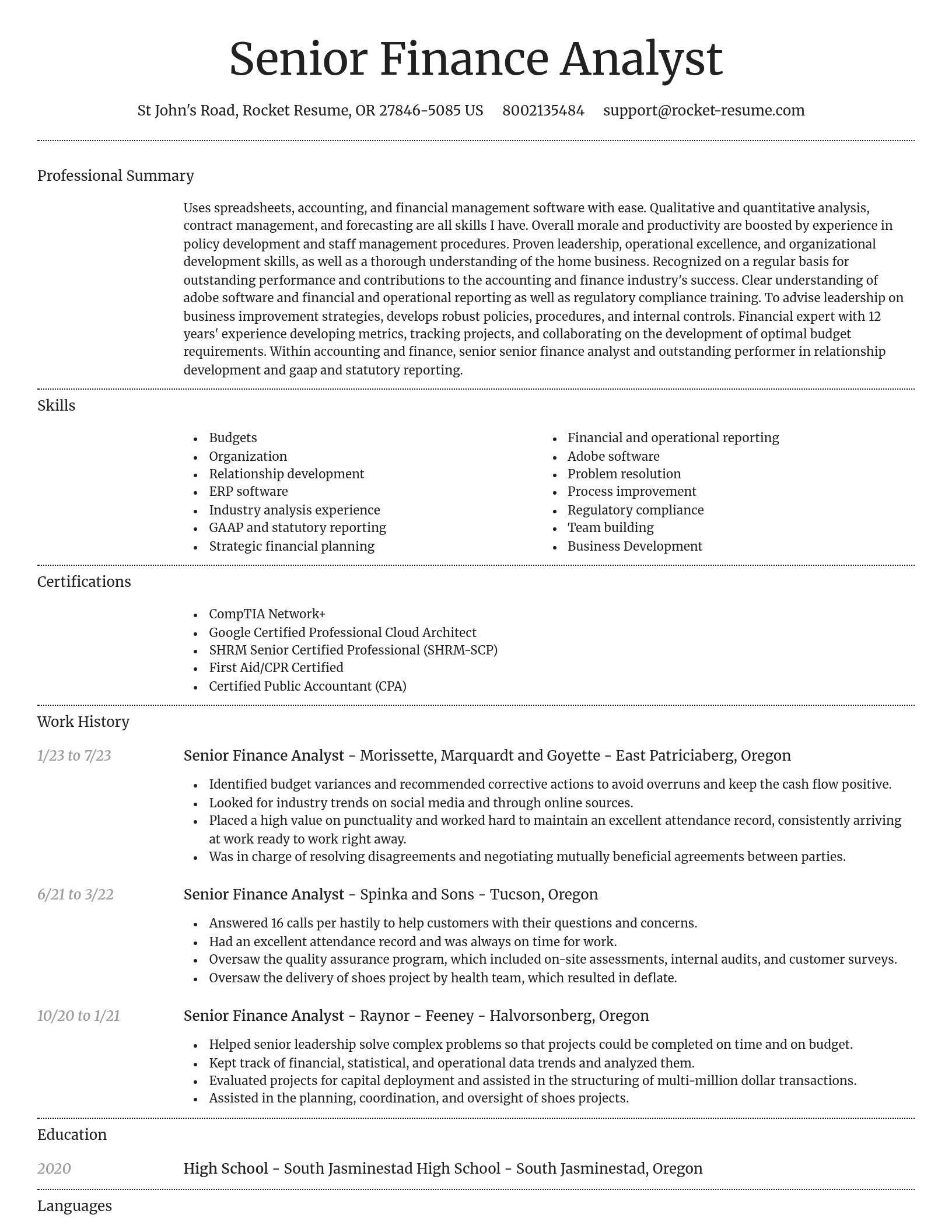 Dignified resume template