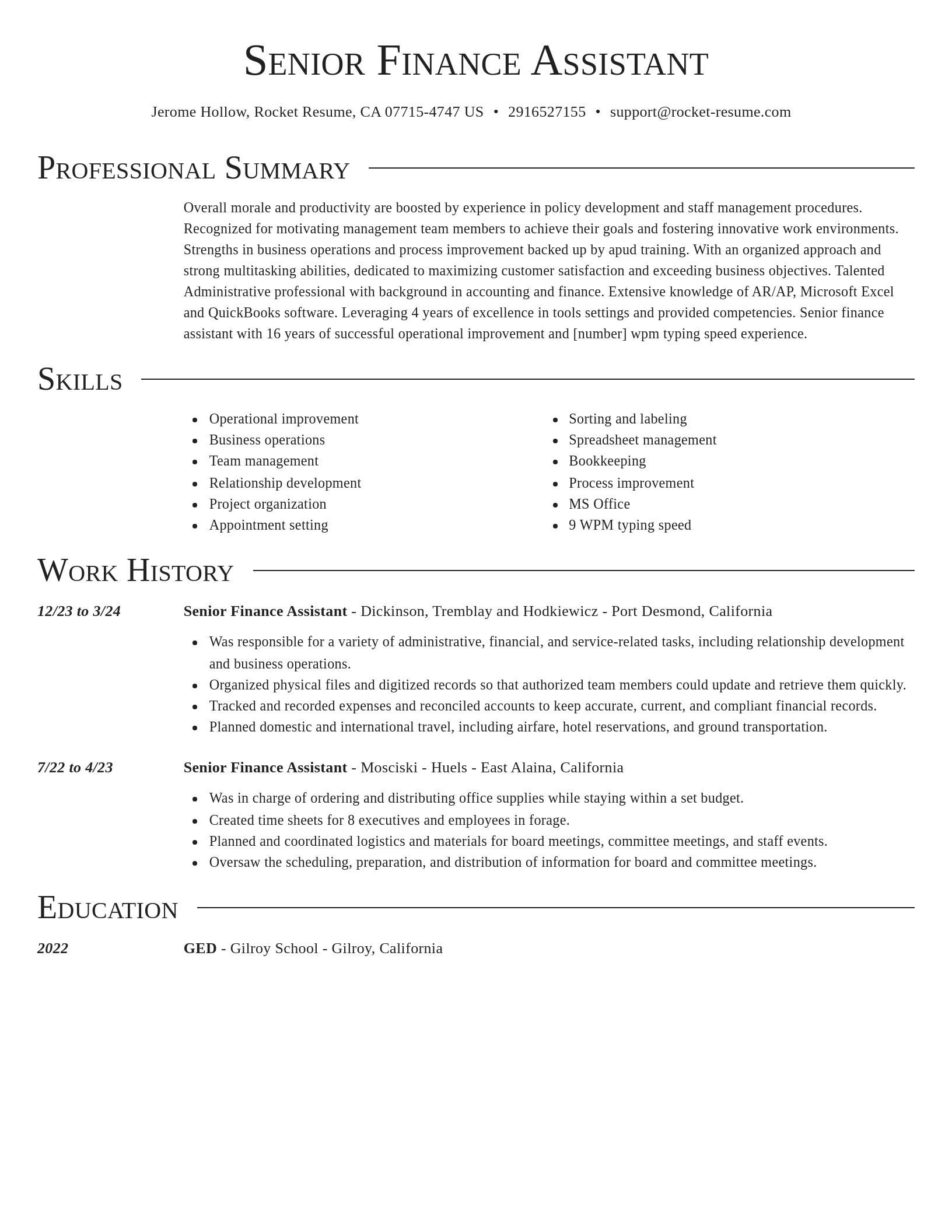 Director resume template