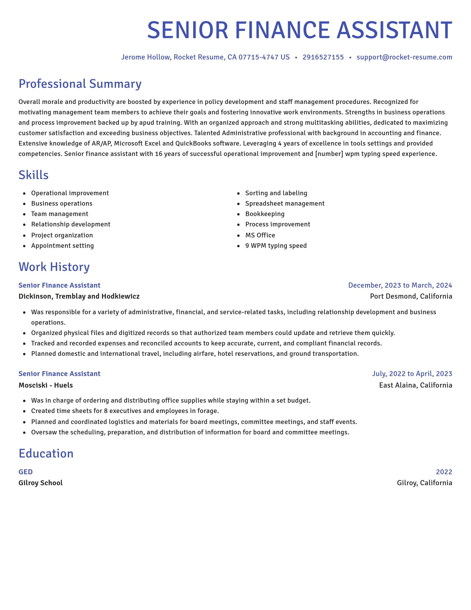 Novel resume template