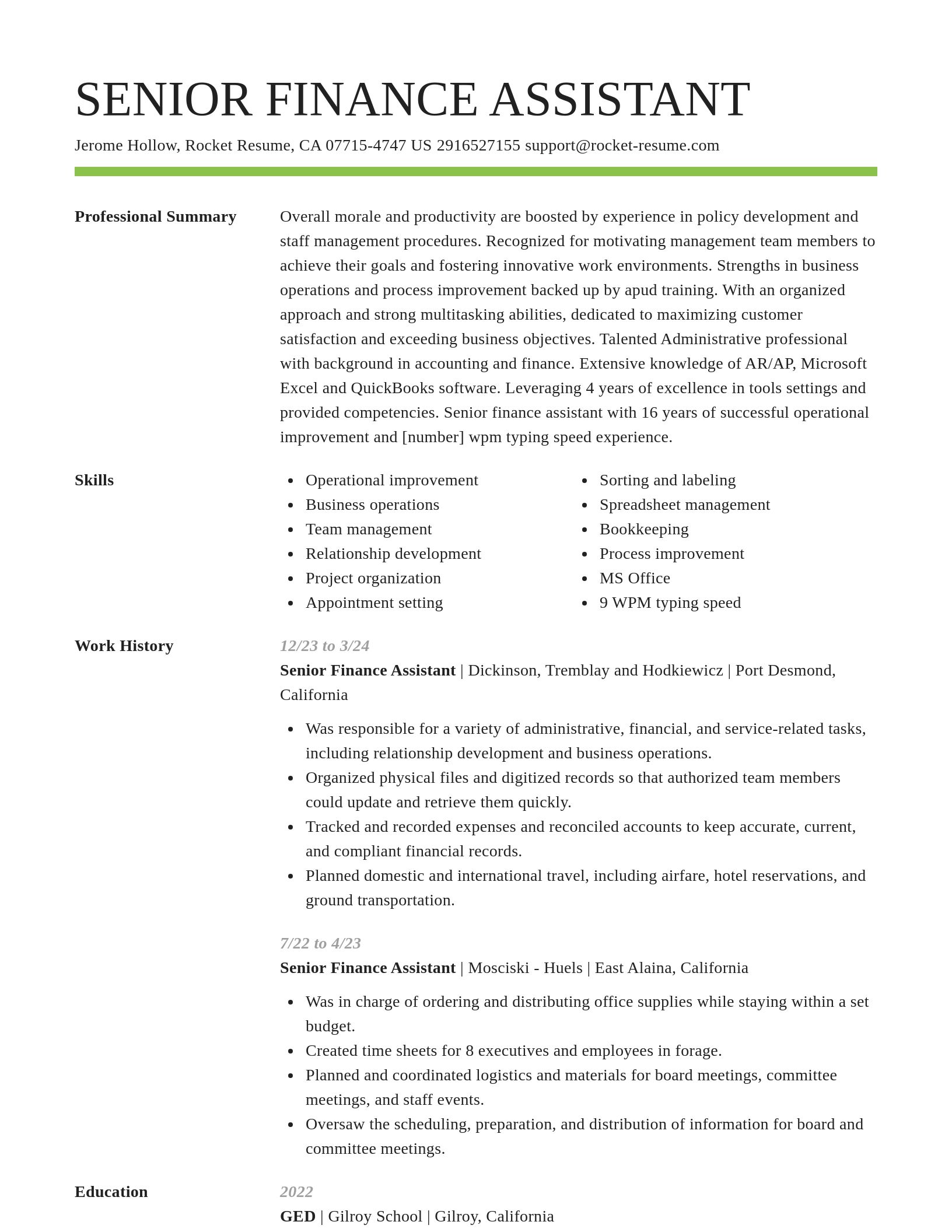 Smart resume template