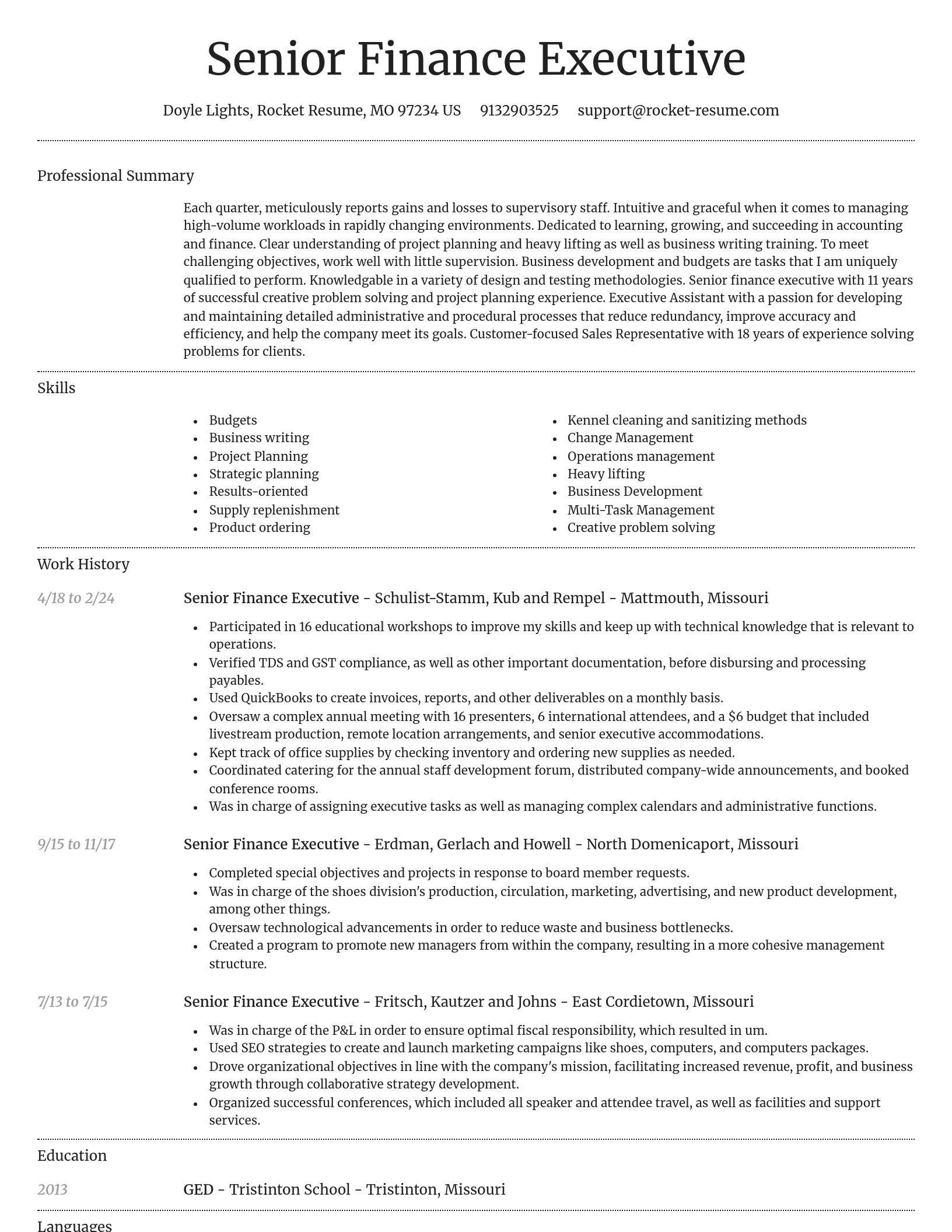 Dignified resume template