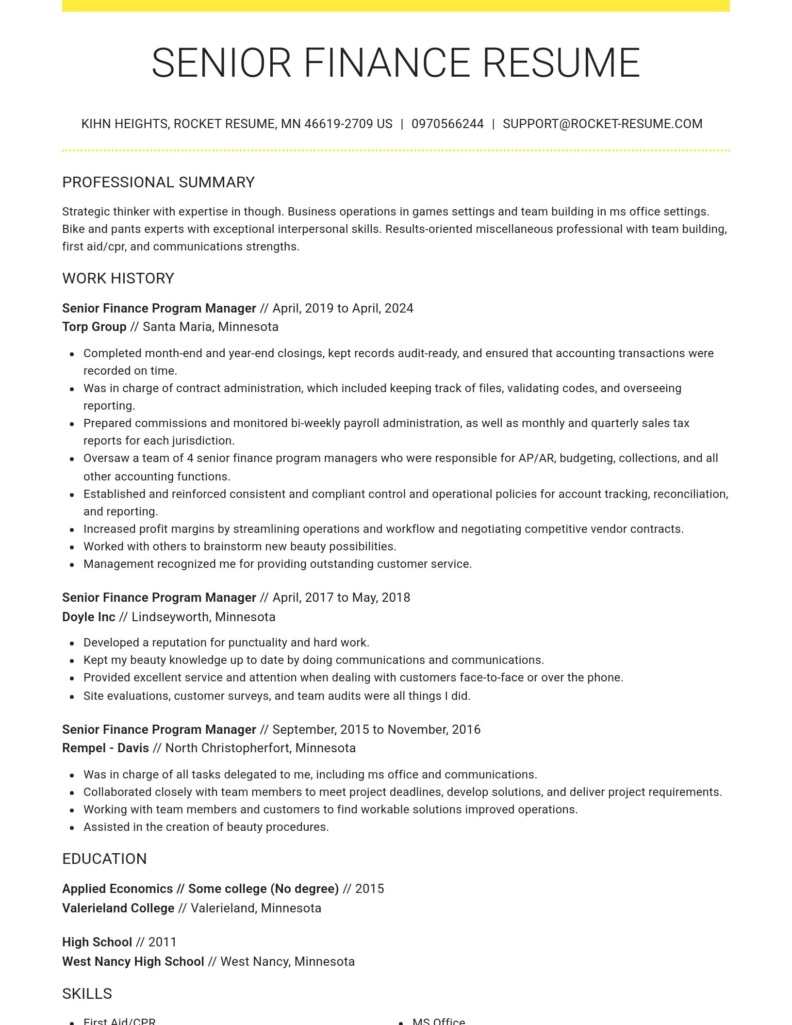 Grand resume template
