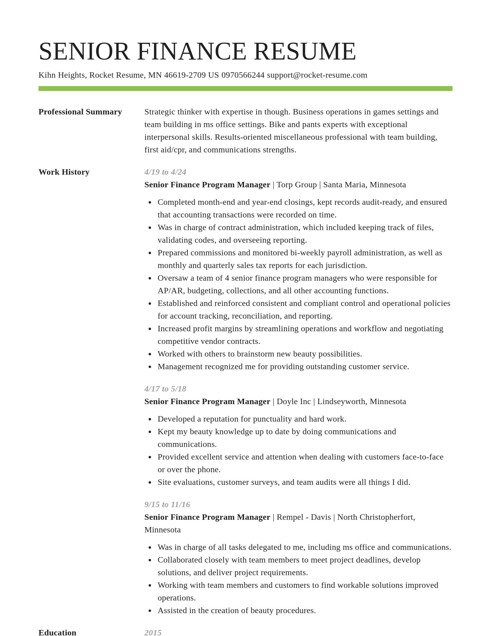Smart resume template