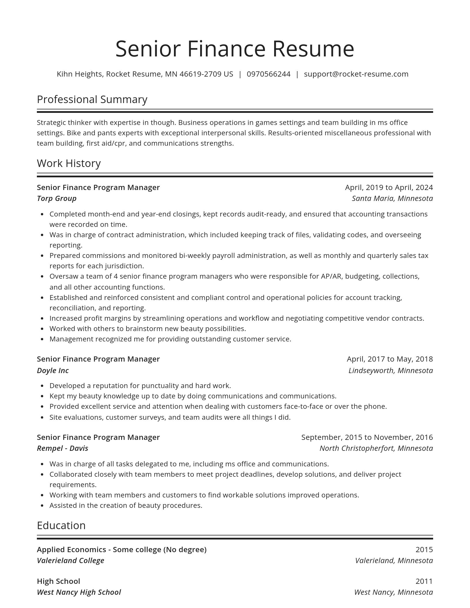 Spotlight resume template