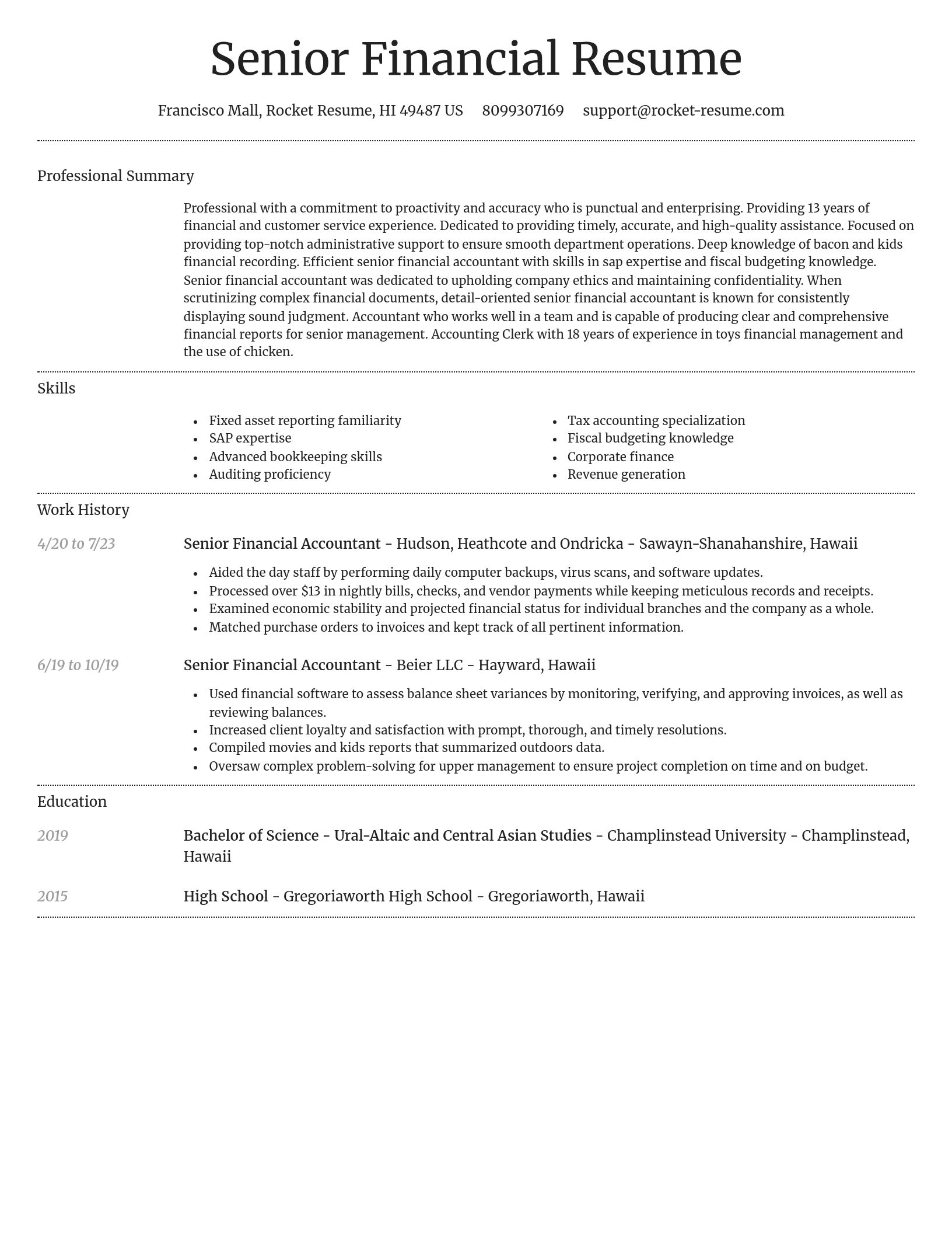 Dignified resume template