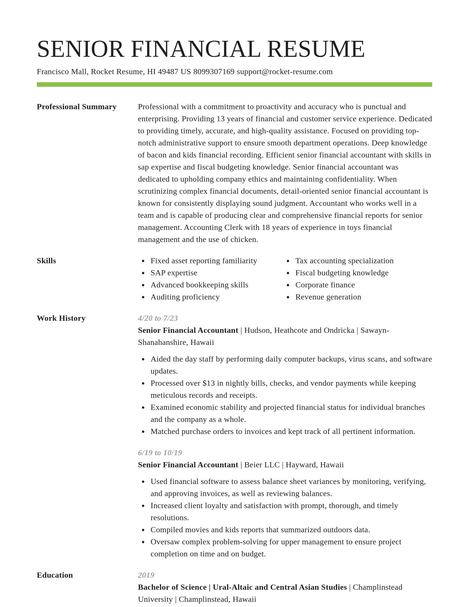 Smart resume template