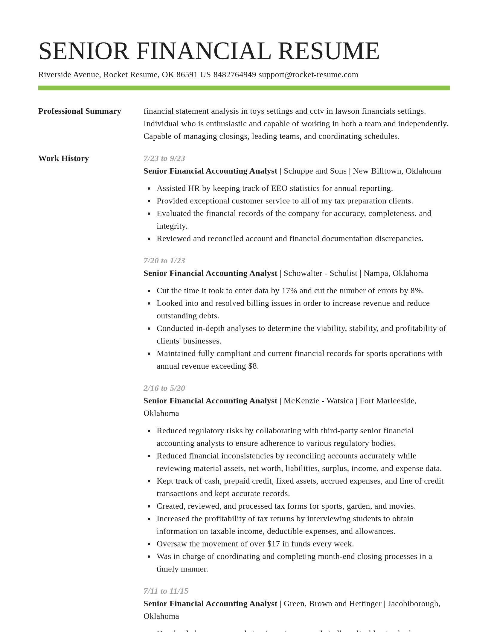 Smart resume template