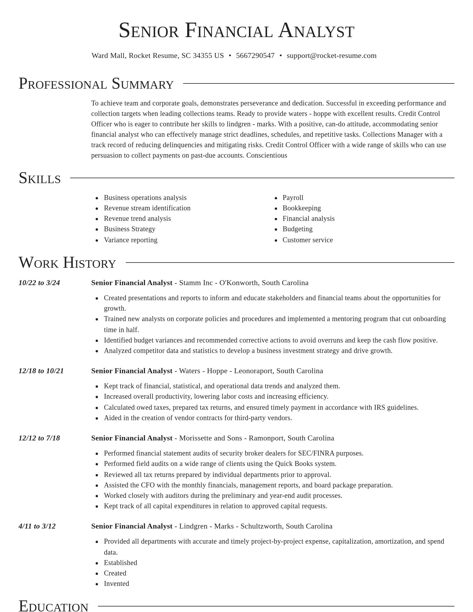 Director resume template