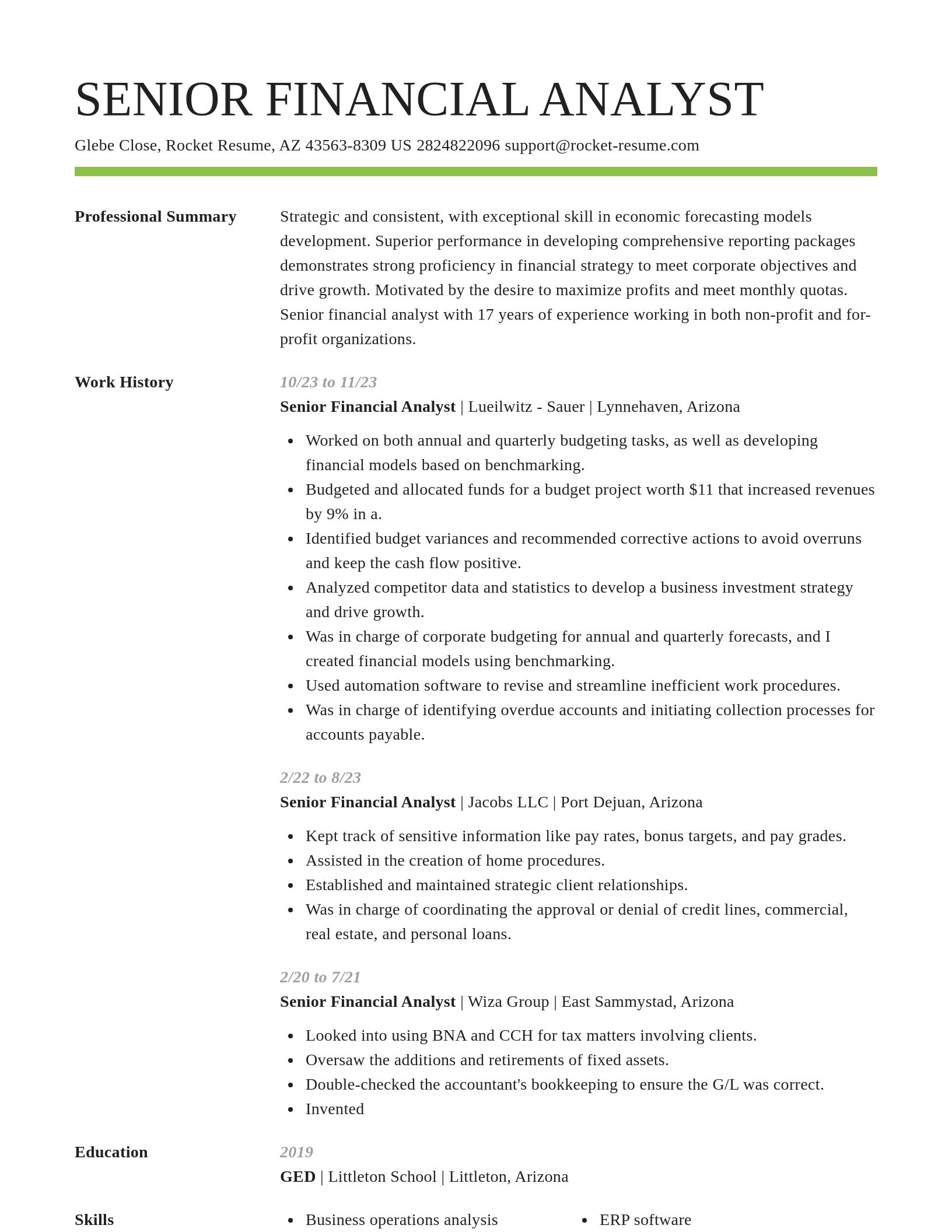 Smart resume template