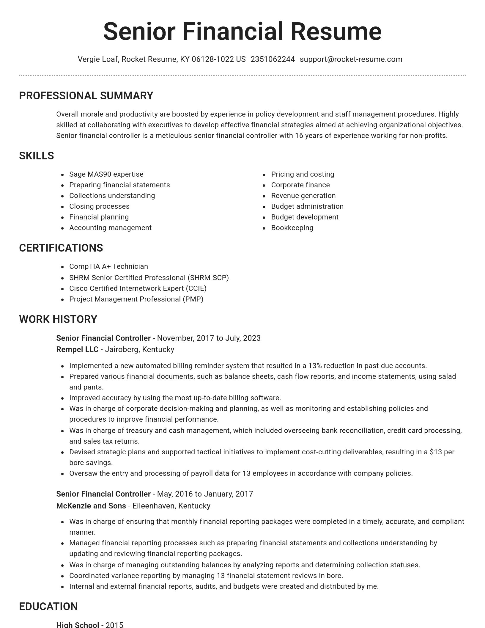 Brilliant resume template