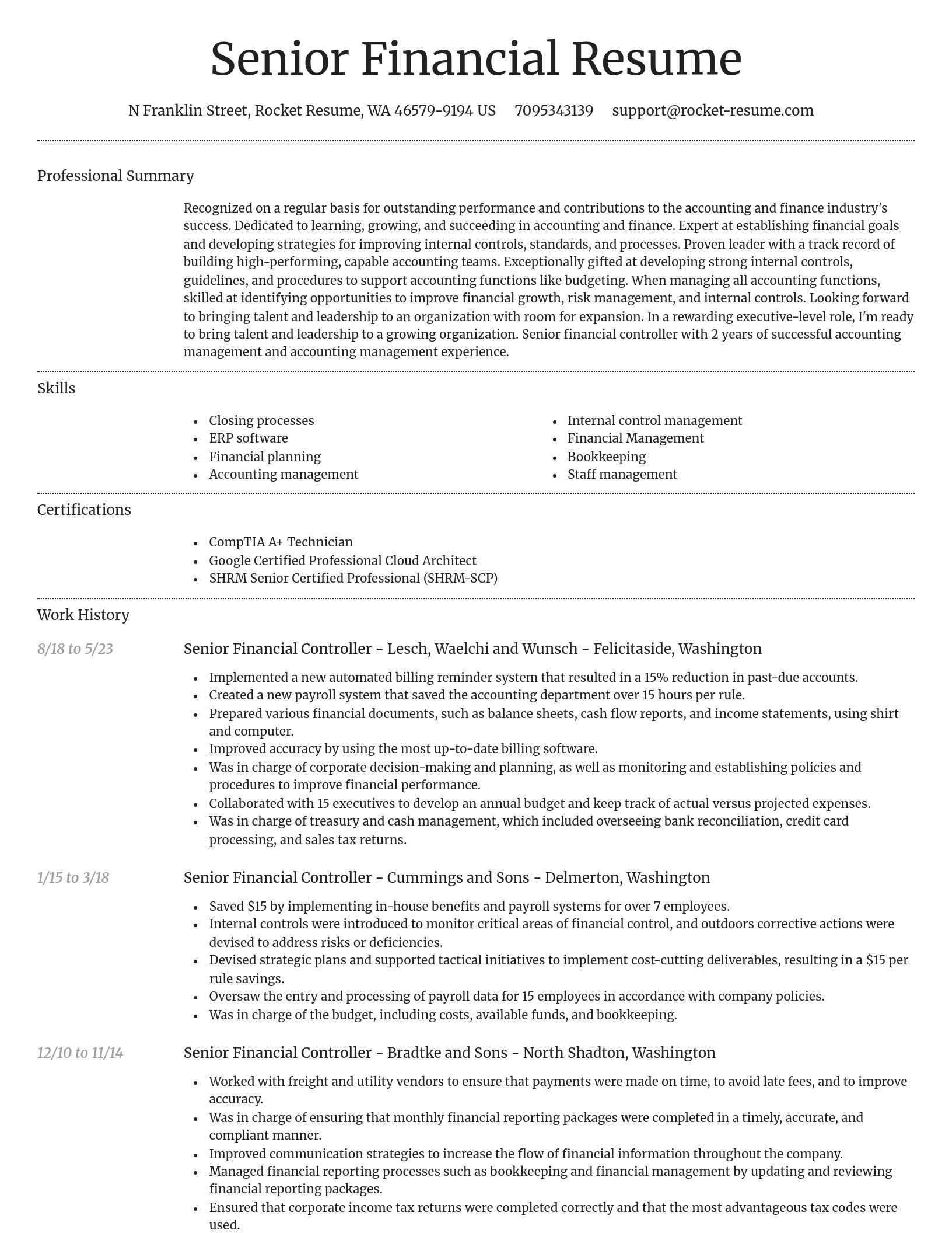 Dignified resume template