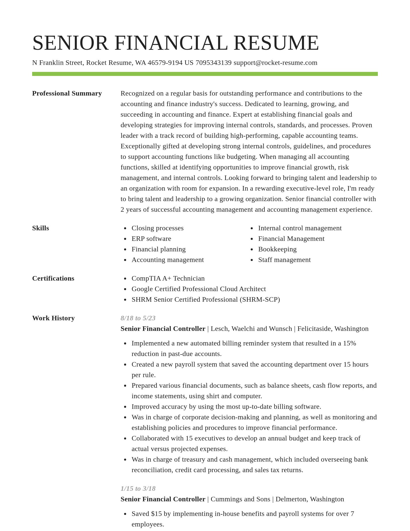 Smart resume template