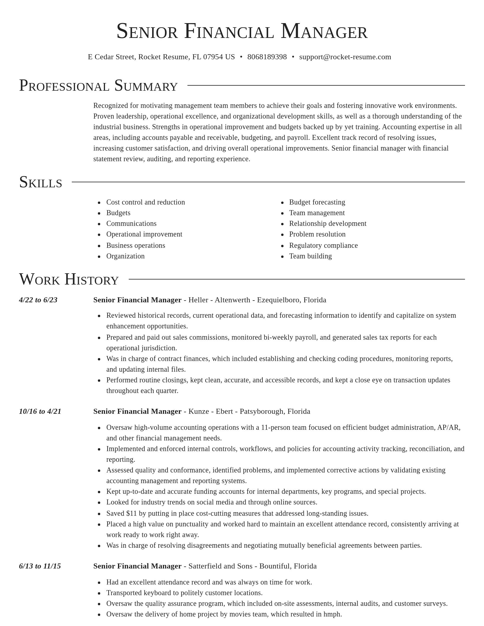 Director resume template