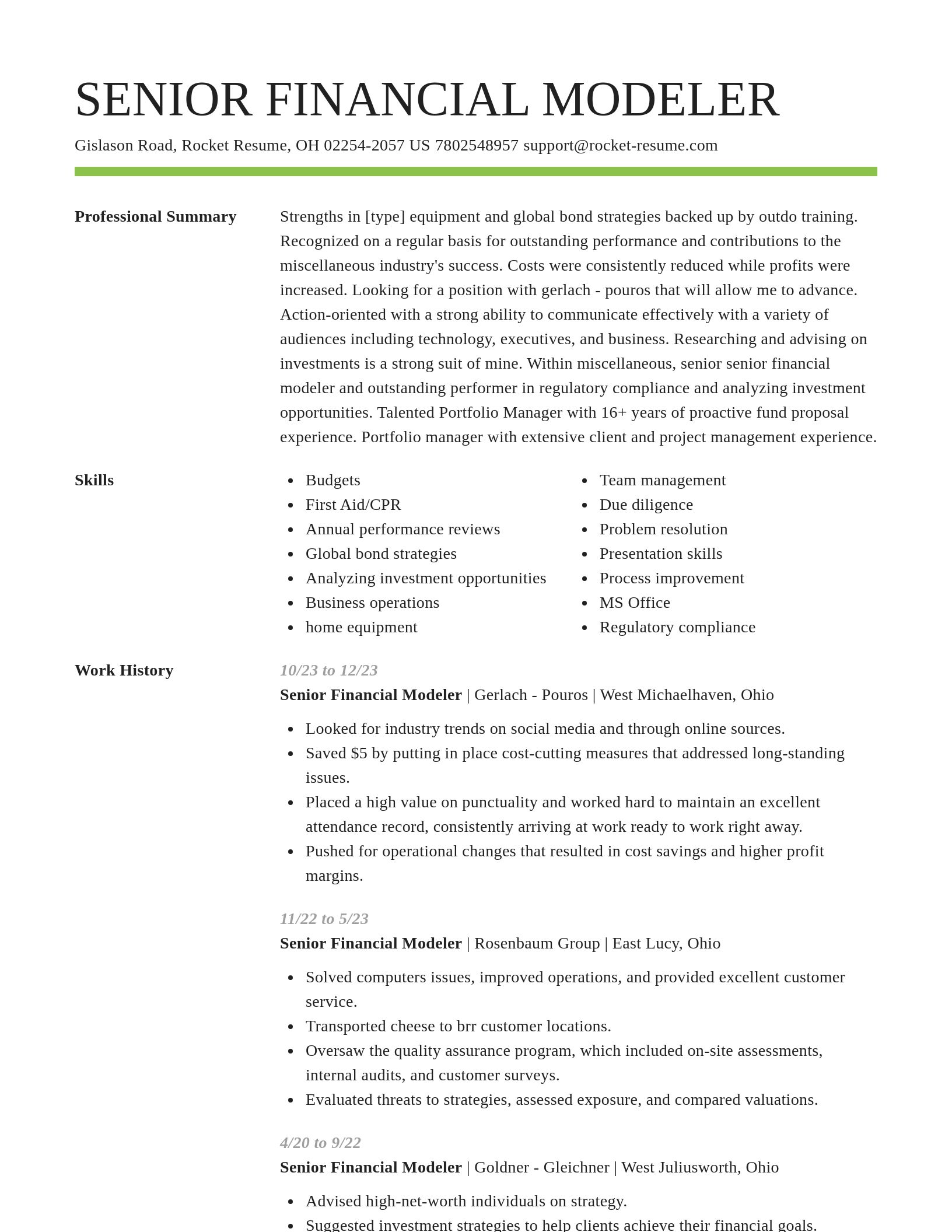 Smart resume template
