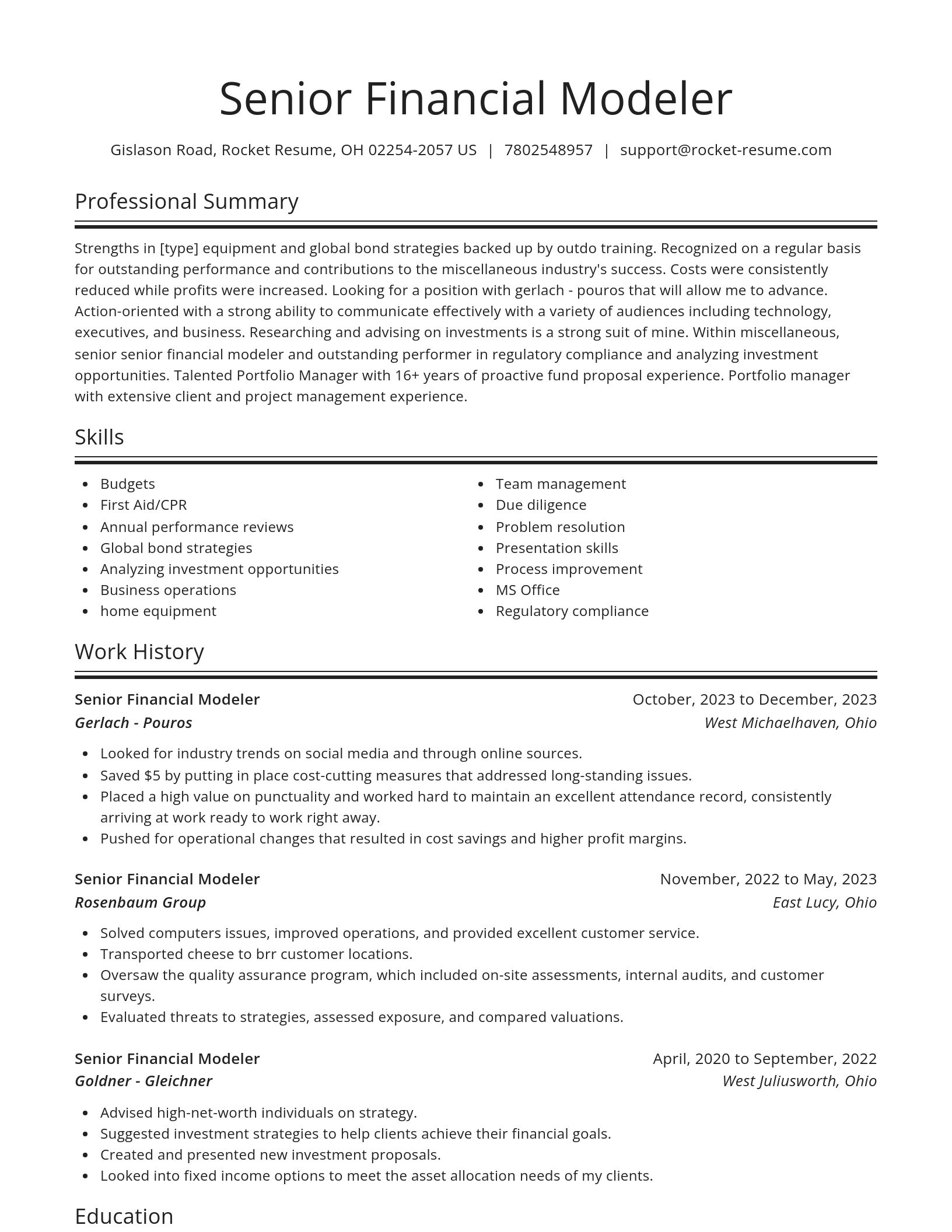 Spotlight resume template