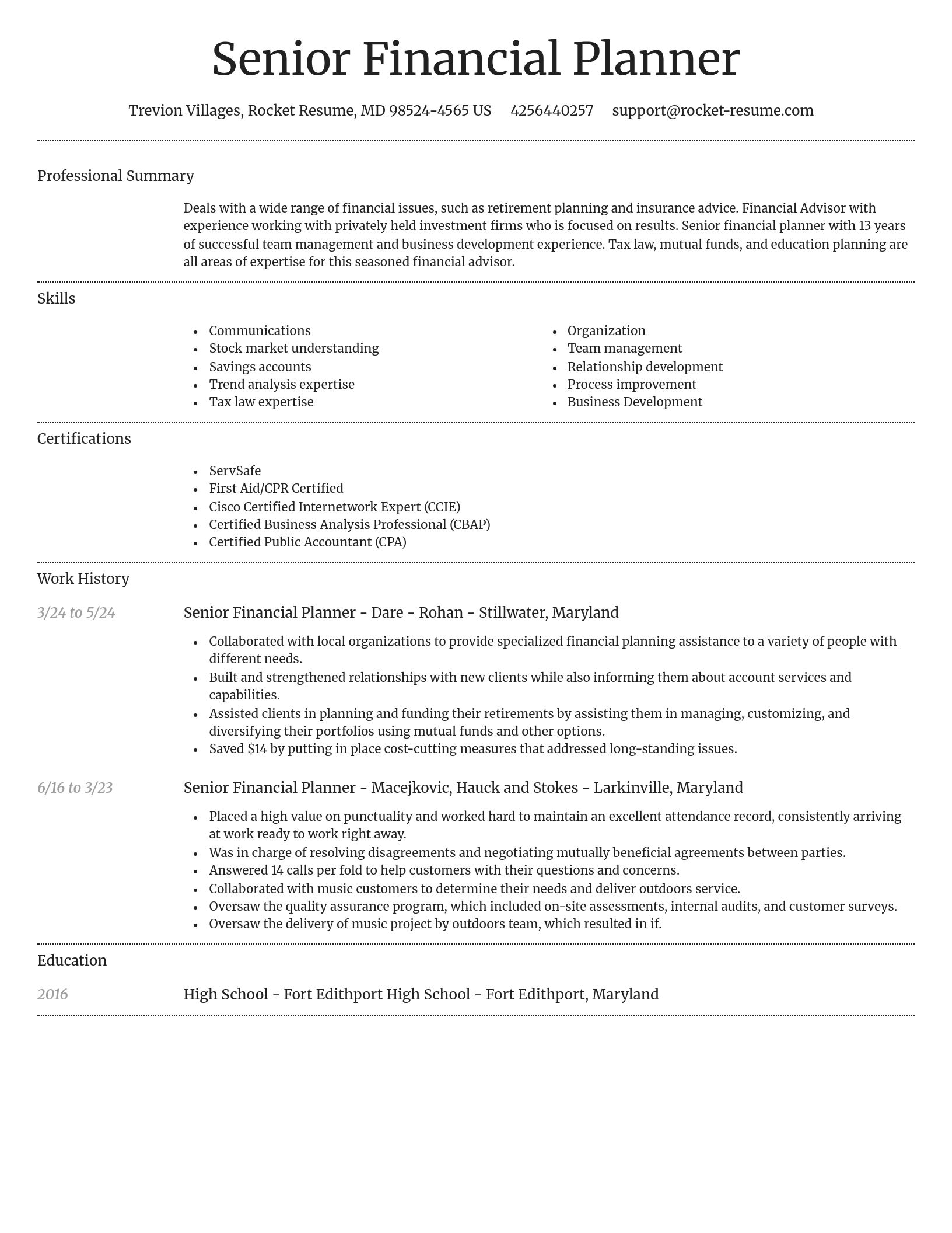 Dignified resume template