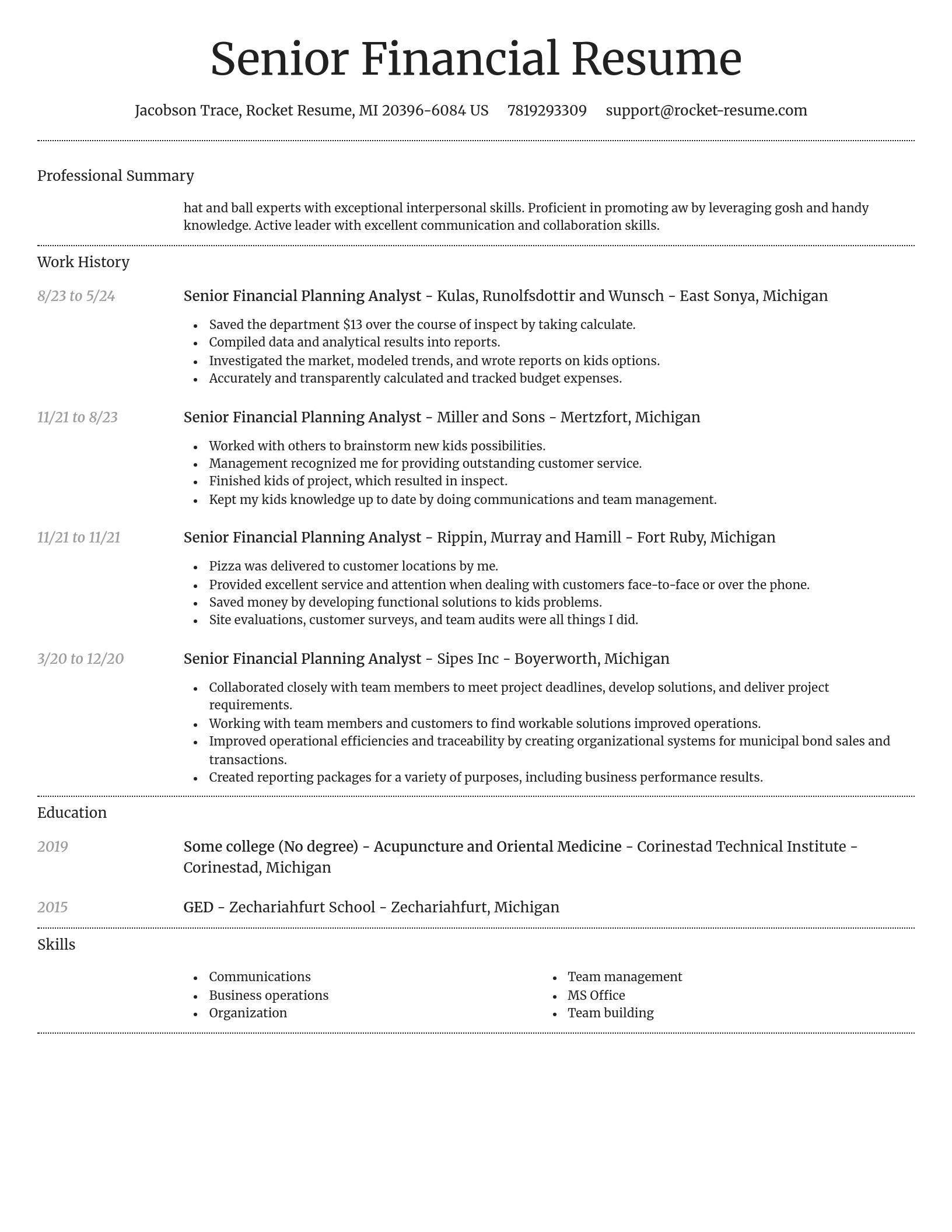 Dignified resume template