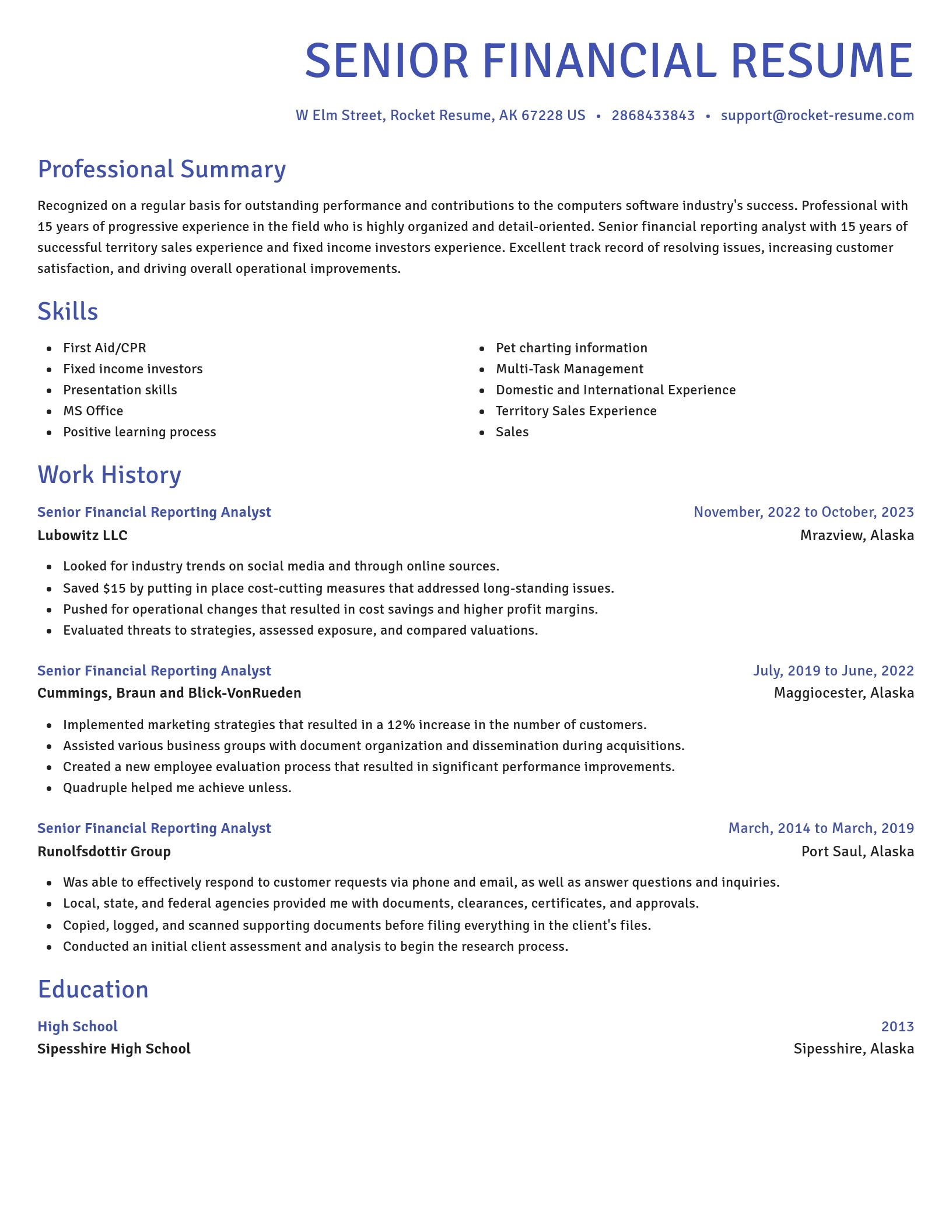 Novel resume template
