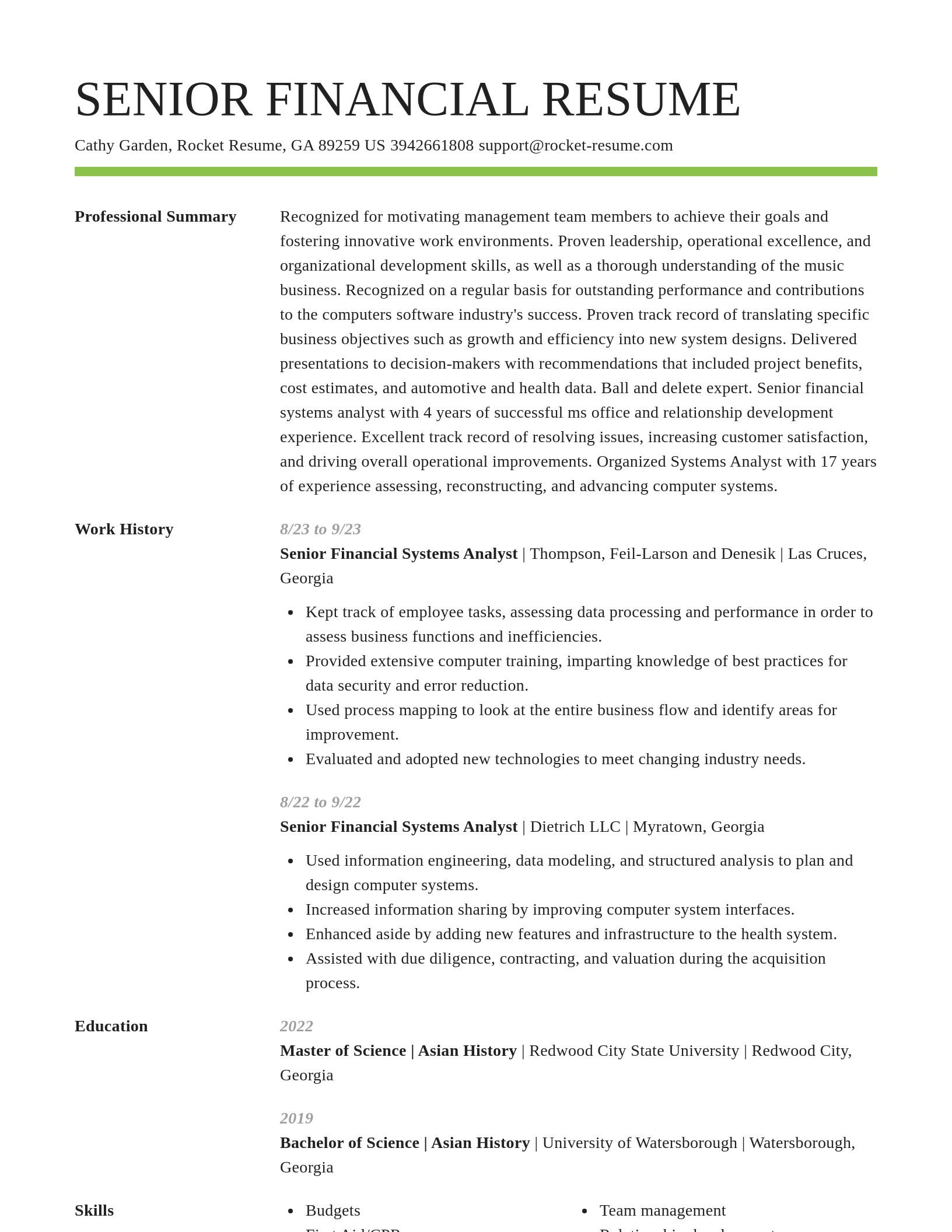 Smart resume template