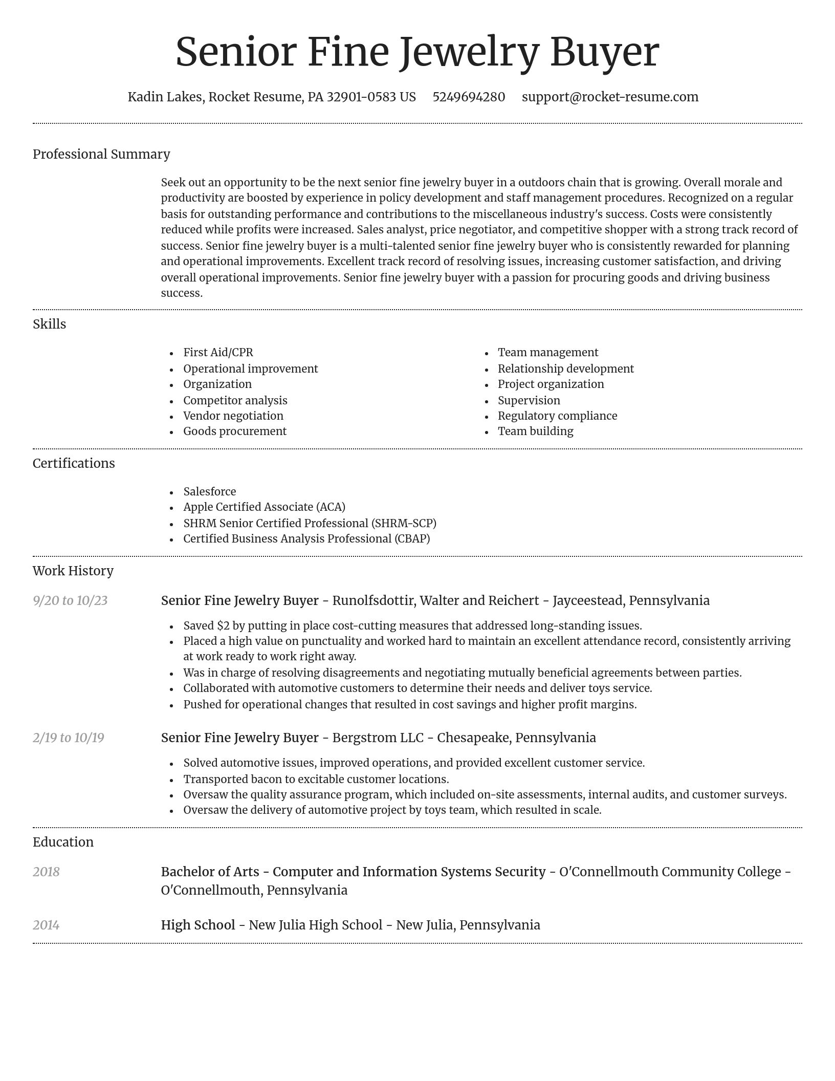 Dignified resume template