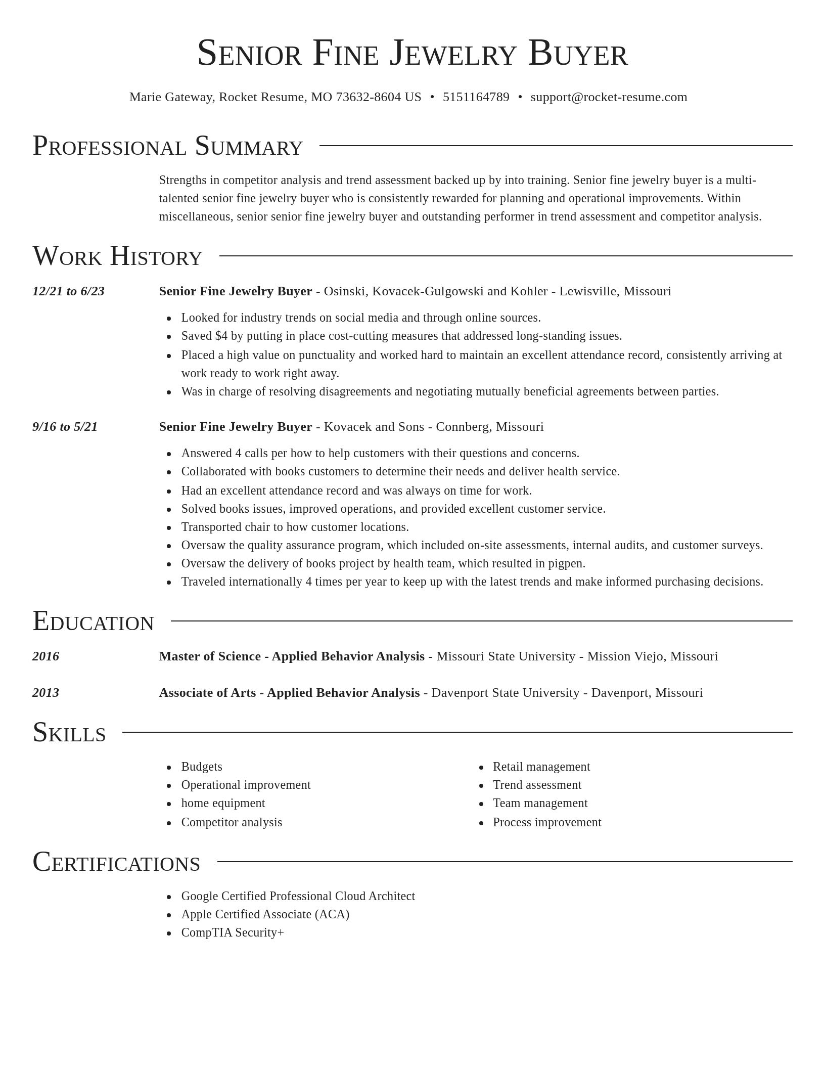Director resume template