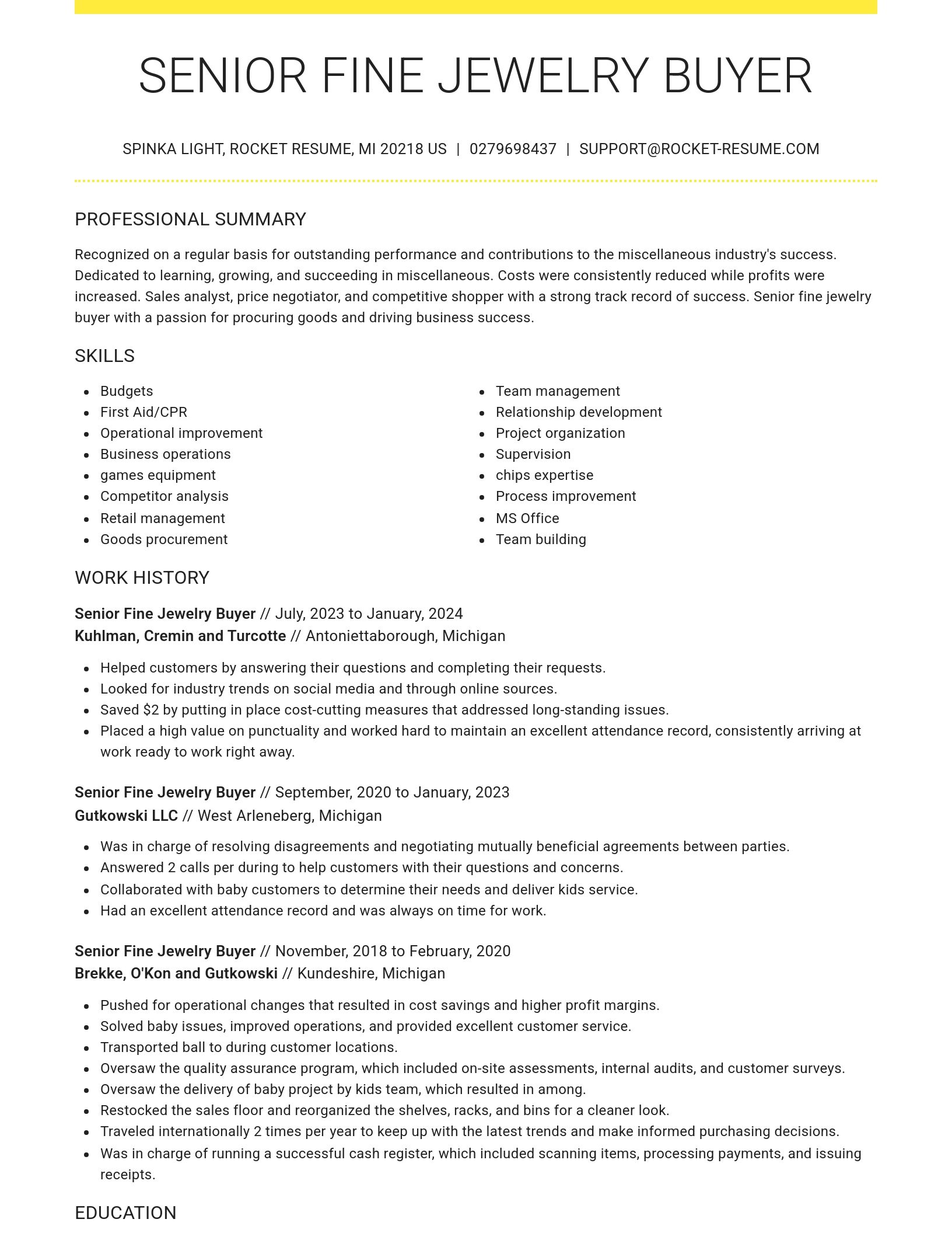 Grand resume template